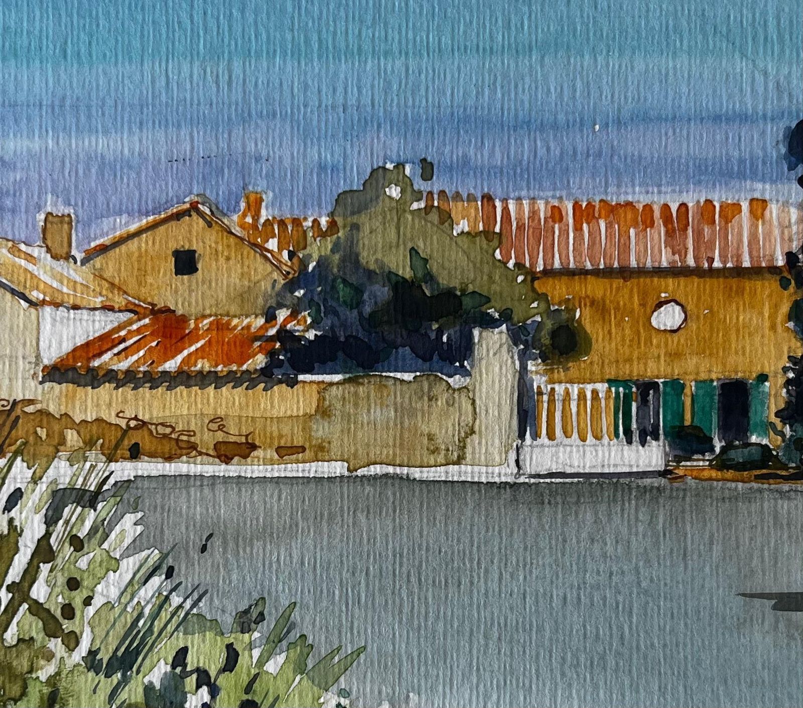 Pierre Neveu La Ferme Des Sables French Farm Landscape Watercolour By Pierre Neveu photo buy