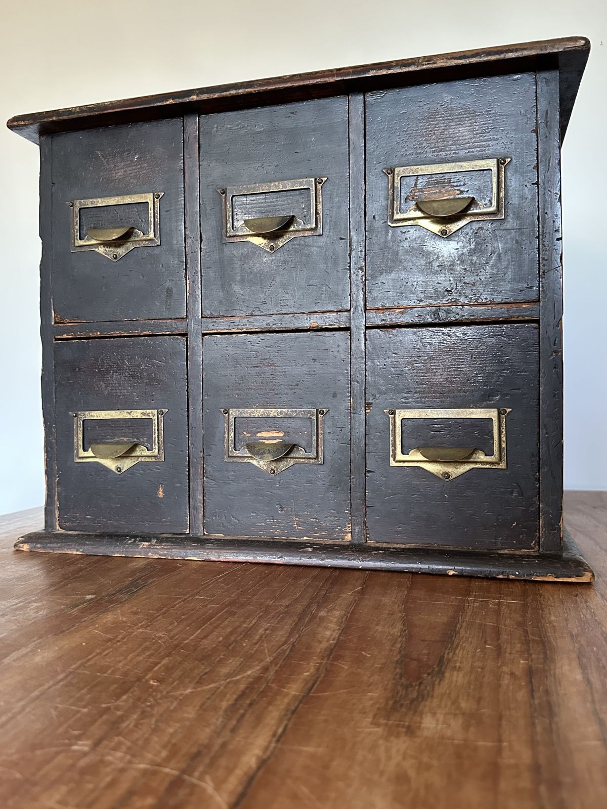 Haberdashery Apothecary Industrial Index Card Cabinet Merchants Chest Ebonised Drawers photo 250.0
