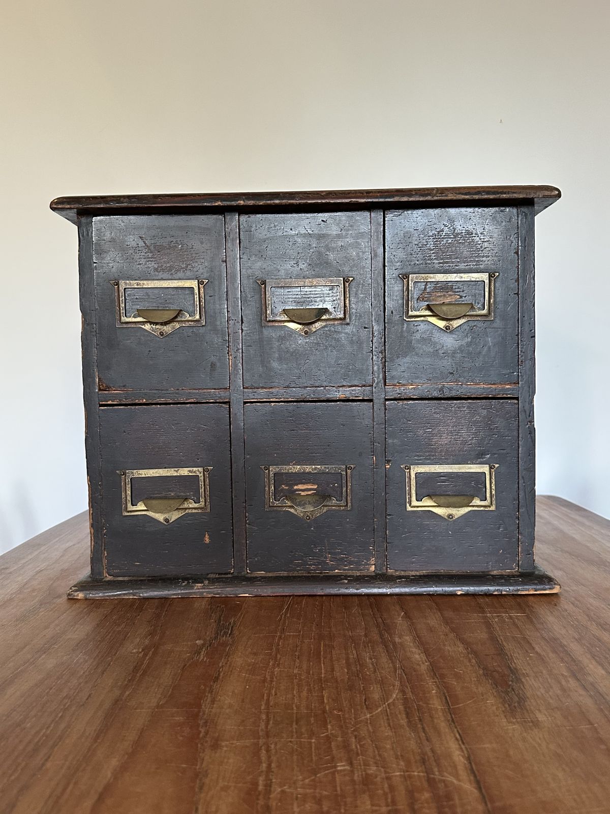Haberdashery Apothecary Industrial Index Card Cabinet Merchants Chest Ebonised Drawers photo vintage