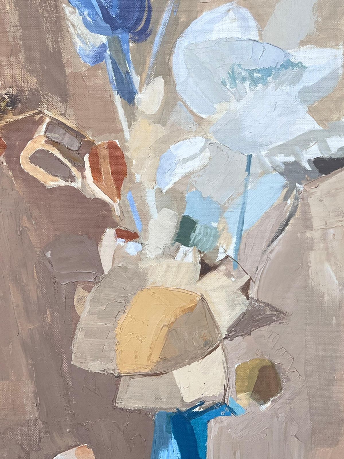 Laure Noetzin Azam (French 1929 2024) Fine 20th Century French Post Cubist Oil Painting Still Life In Blue Vase photo 900.0