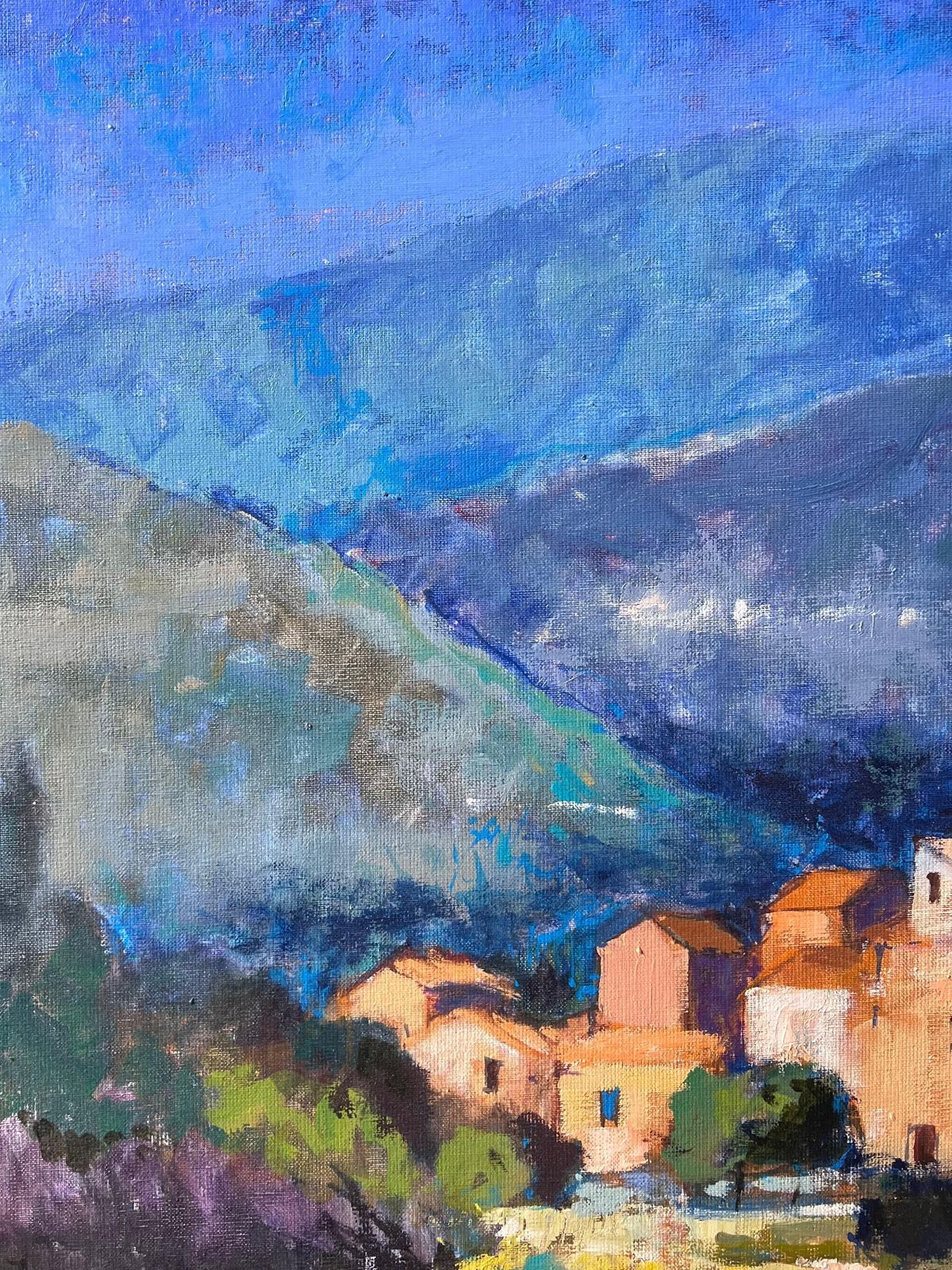 Pierre Neveu Huge French Post Impressionist Signed Oil Lourmarin Luberon Valley Provence photo buy