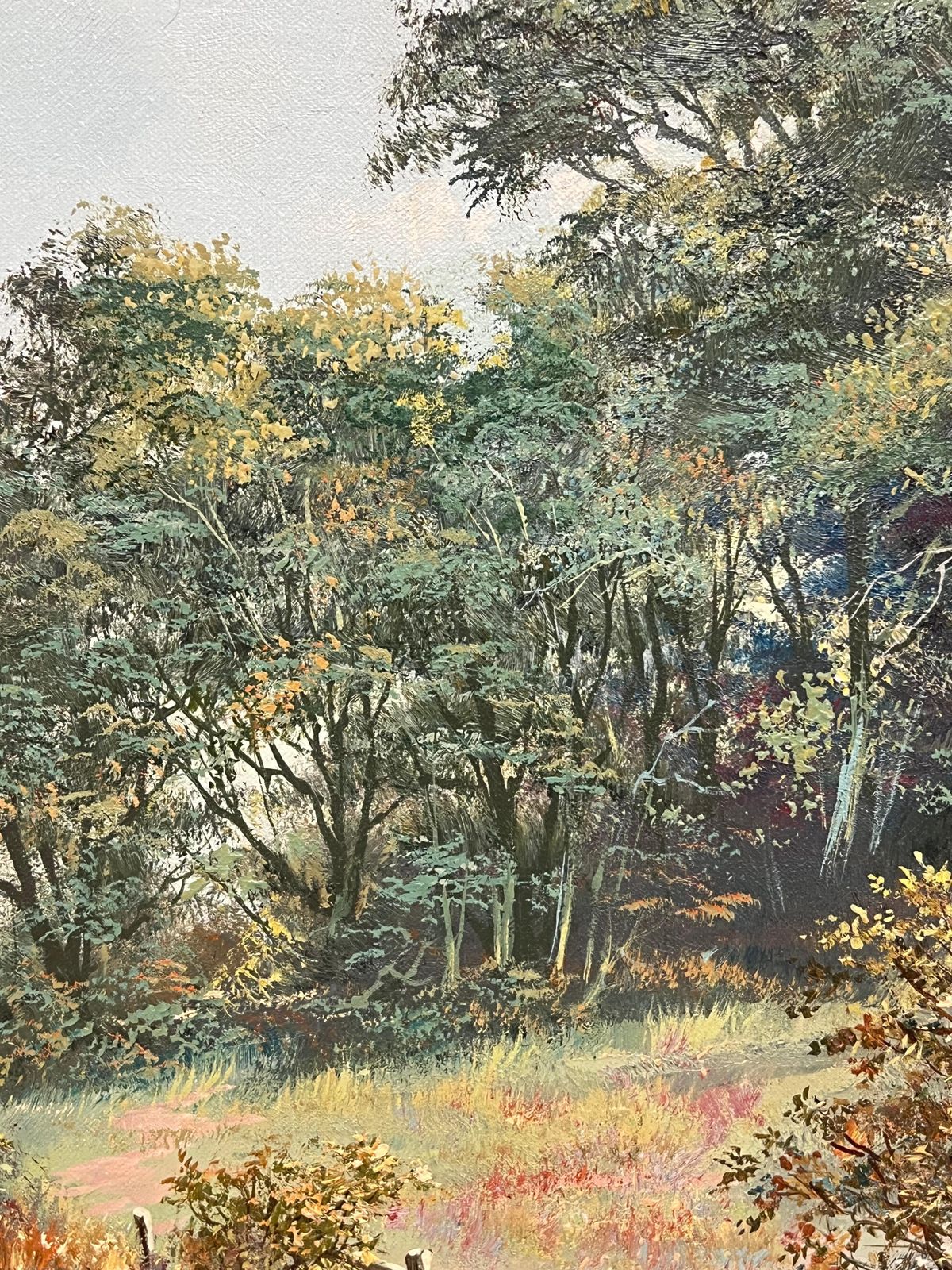 Art Don Vaughan Large Traditional English Summer River Landscape Oil Painting Harvest & Picnic photo