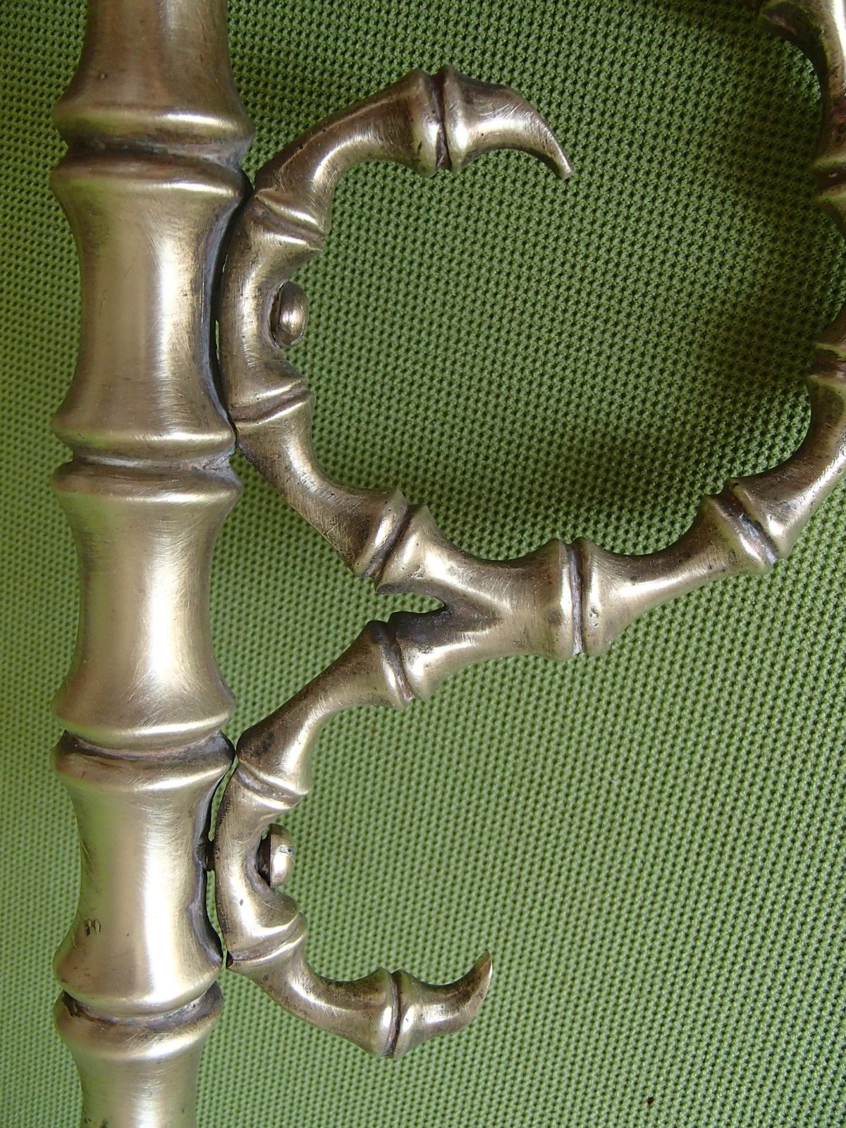 1940thies Bamboo Style Brass Side  Table With Carved Glass Top Maison Bagues Sty photo Furniture
