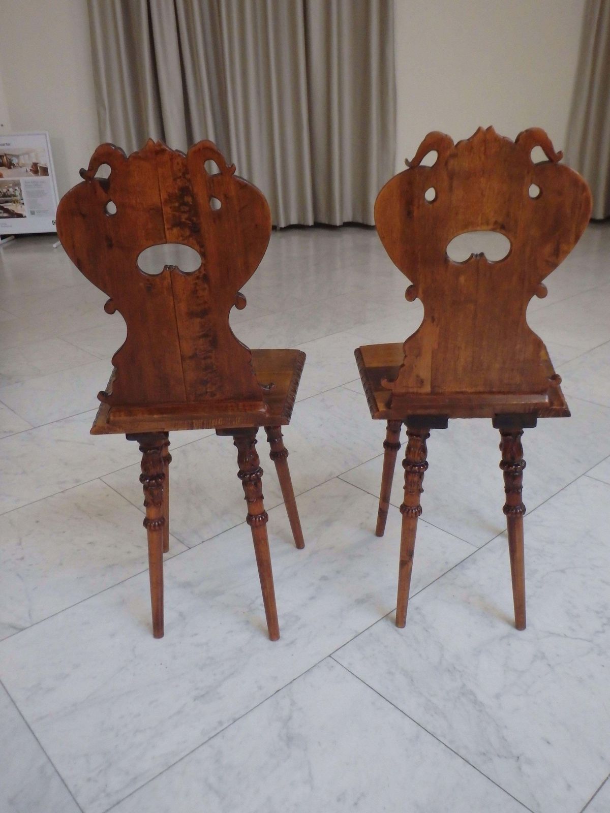 Pair Of 19th Century Brutalist Carved Wooden Chairs With Fabulous Creatures photo vinterior