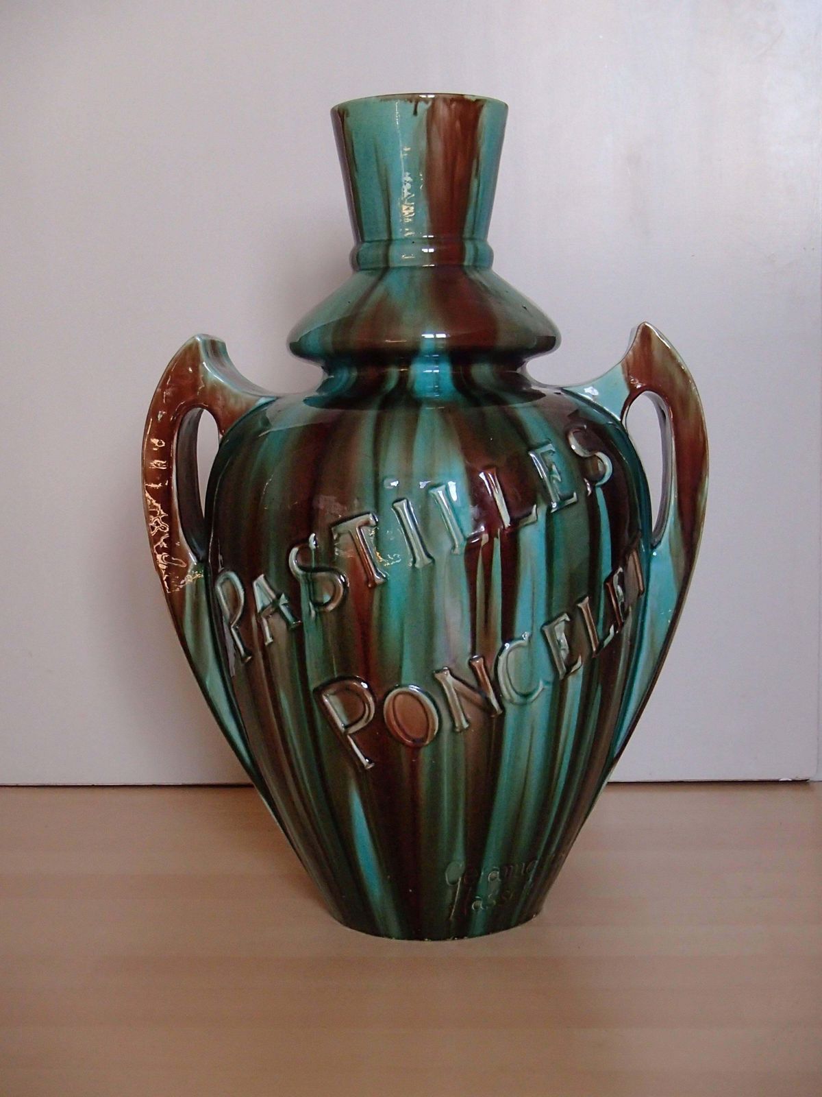 Art Nouveau Huge Ceramic Advertising Vase Pastille Poncelet photo furniture