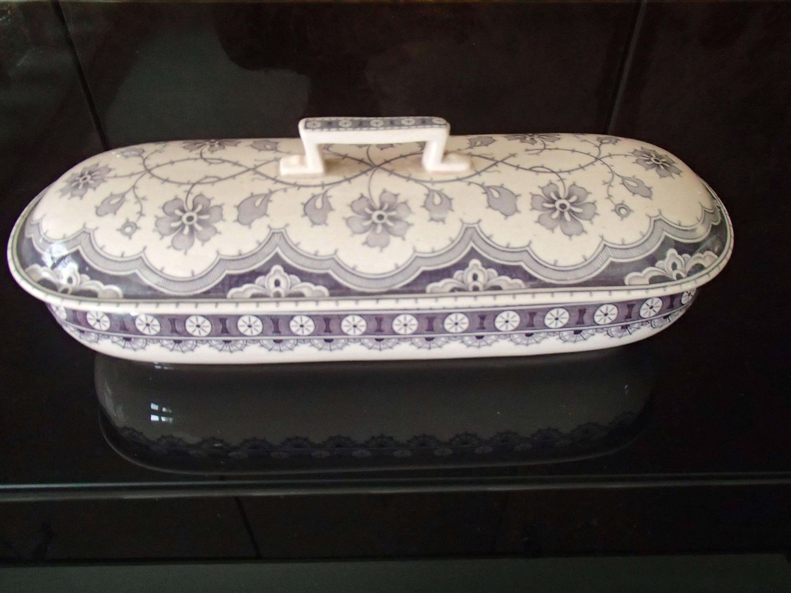Four Pieces Pottery Chamber Set Pale Rose Violet "Malines" Sarrguemine photo vinterior