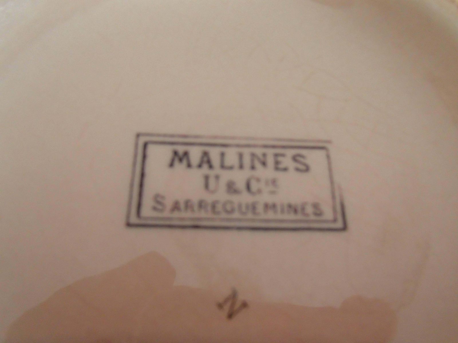 photo for sale Four Pieces Pottery Chamber Set Pale Rose Violet "Malines" Sarrguemine