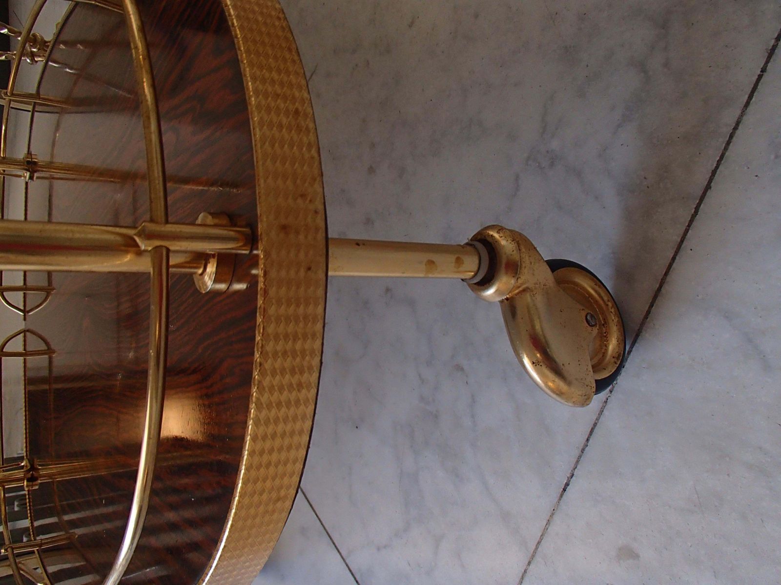 photo furniture Mid Century Modern Triangle Trolley Brass And Formica Wood