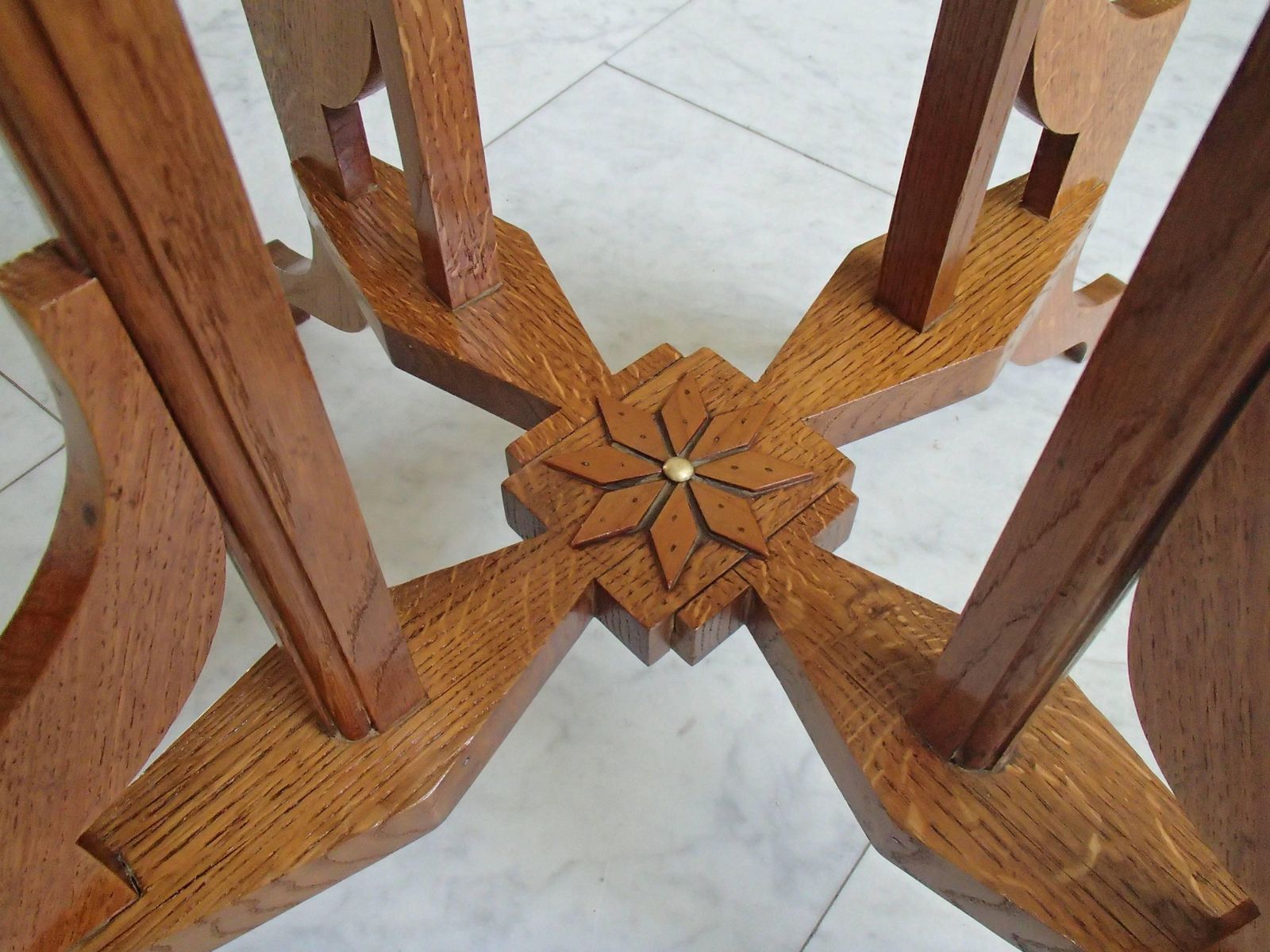 photo furniture Art Nouveau Oak Tall Pedestal Completely Restored