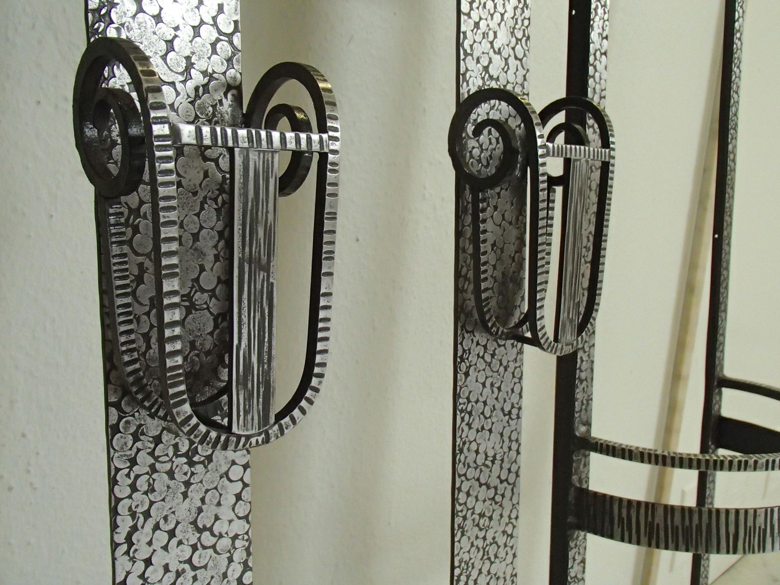 Art Deco Wrouth Iron Wardrobe With Mirror And Light photo Furniture