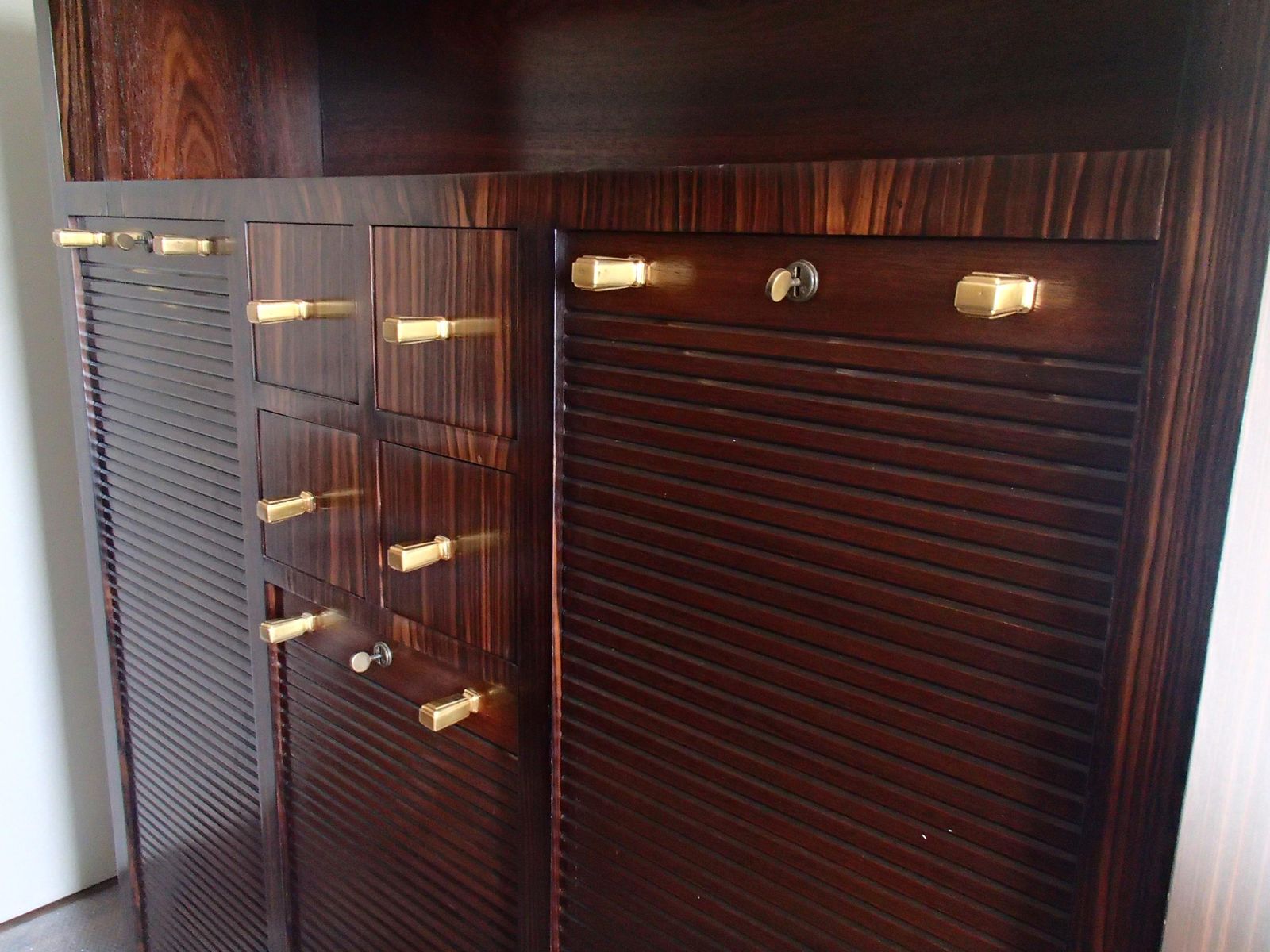 photo for sale Art Deco Cabinet With 27 Big And 4 Small Drawers Oak With Ebene De Macassar
