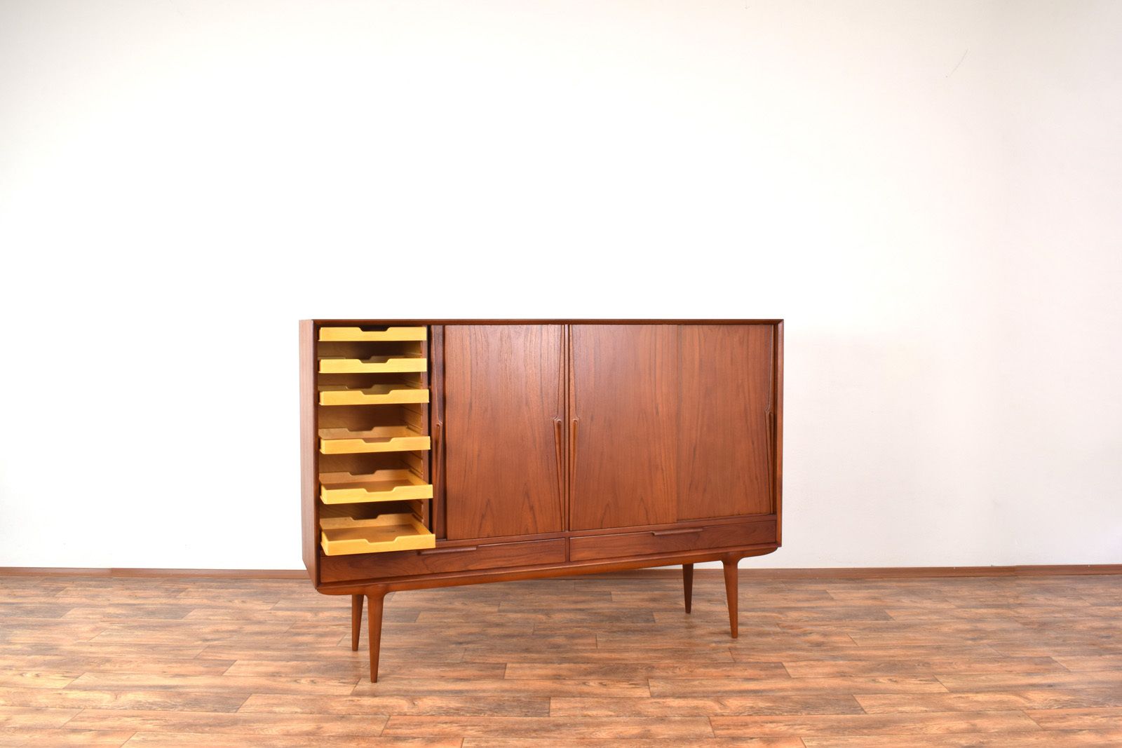 Mid Century Danish Teak Highboard Model 13 By Gunni Omann For Omann Jun, 1960s. photo buy