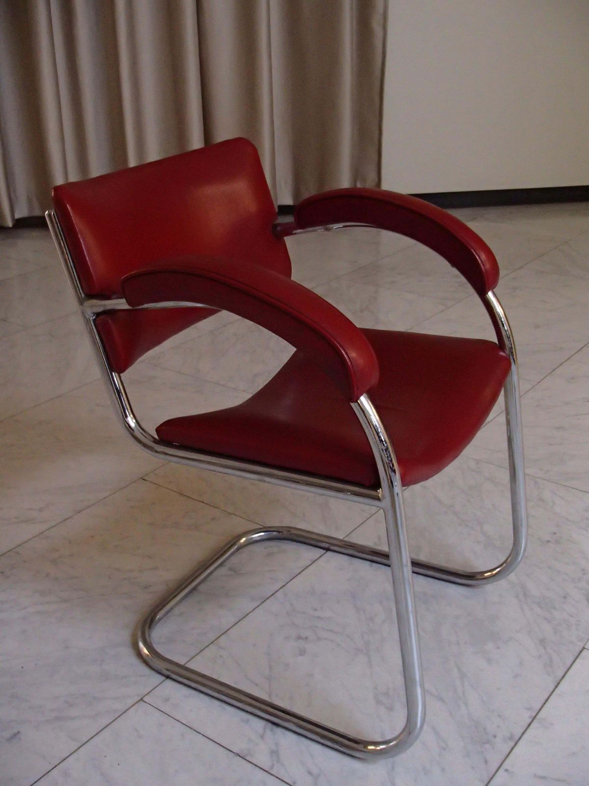 1930thies 6 Red Leather Armchairs By Serge Chermayeff For Pel photo furniture