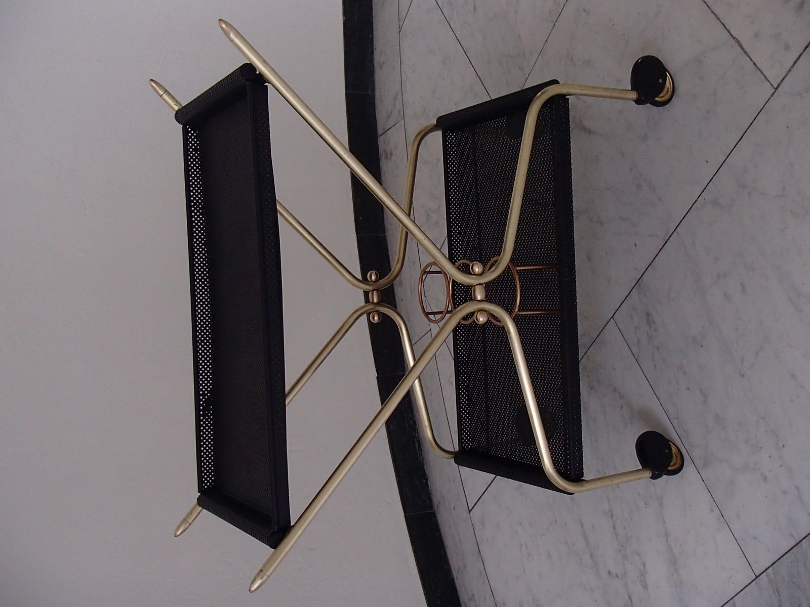 photo vintage Mid Century Modern Bar Cart In The Style Of Mathieu Matégot