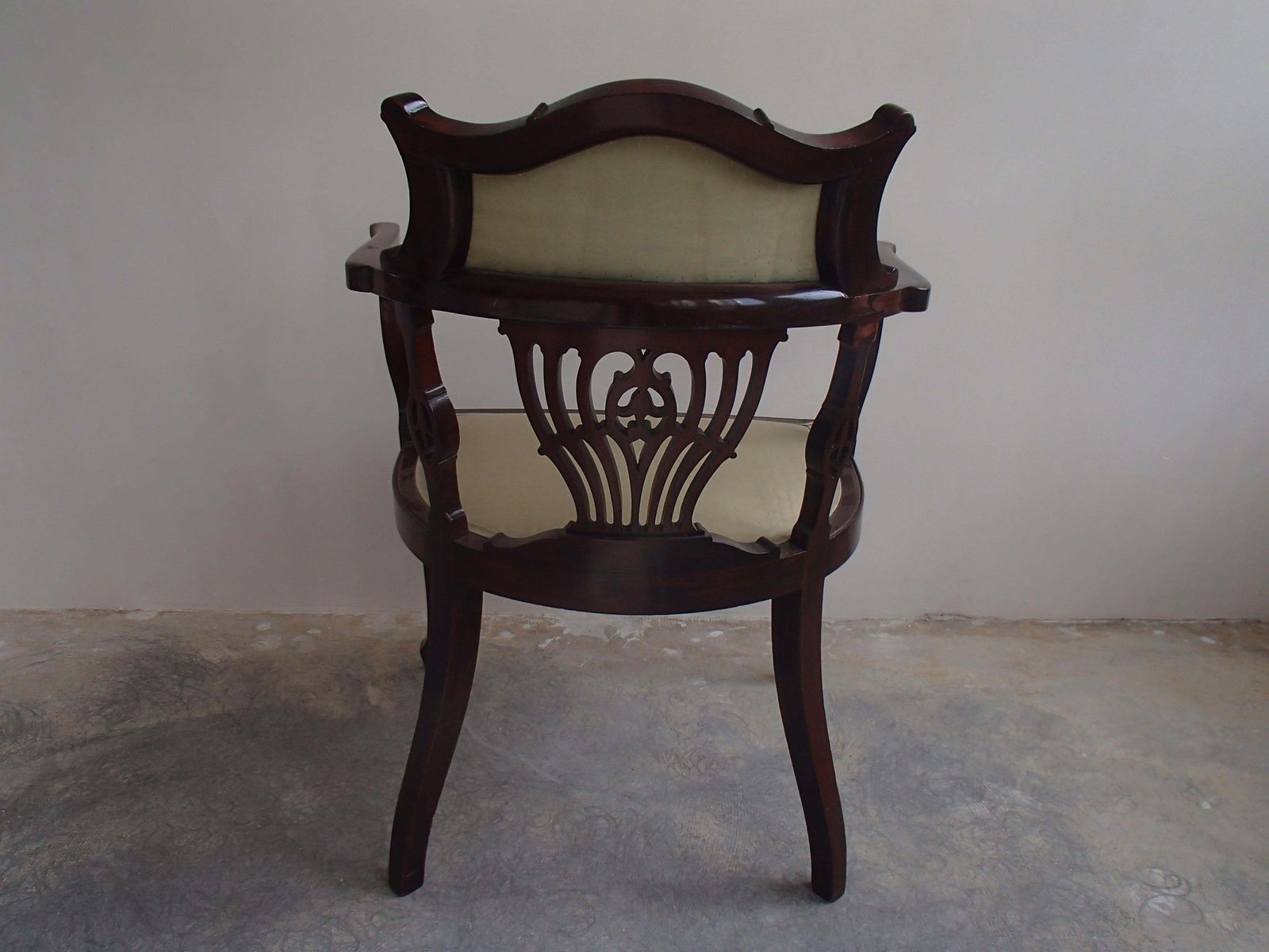 Regency Desk Armchair With Lite Green Silk Covered photo Furniture