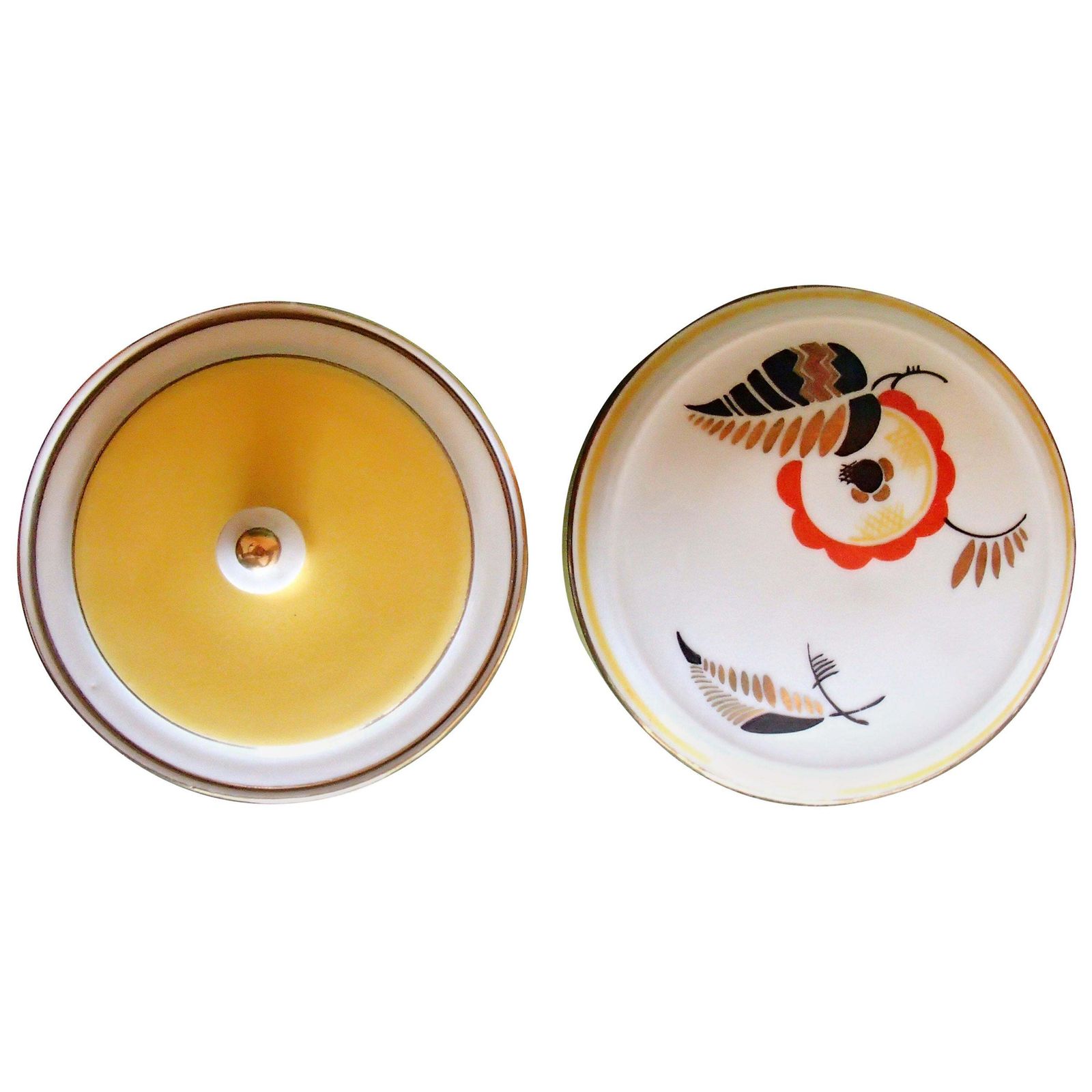 2 Art Deco Langenthal Ceramic Boxes With Geometrical Design