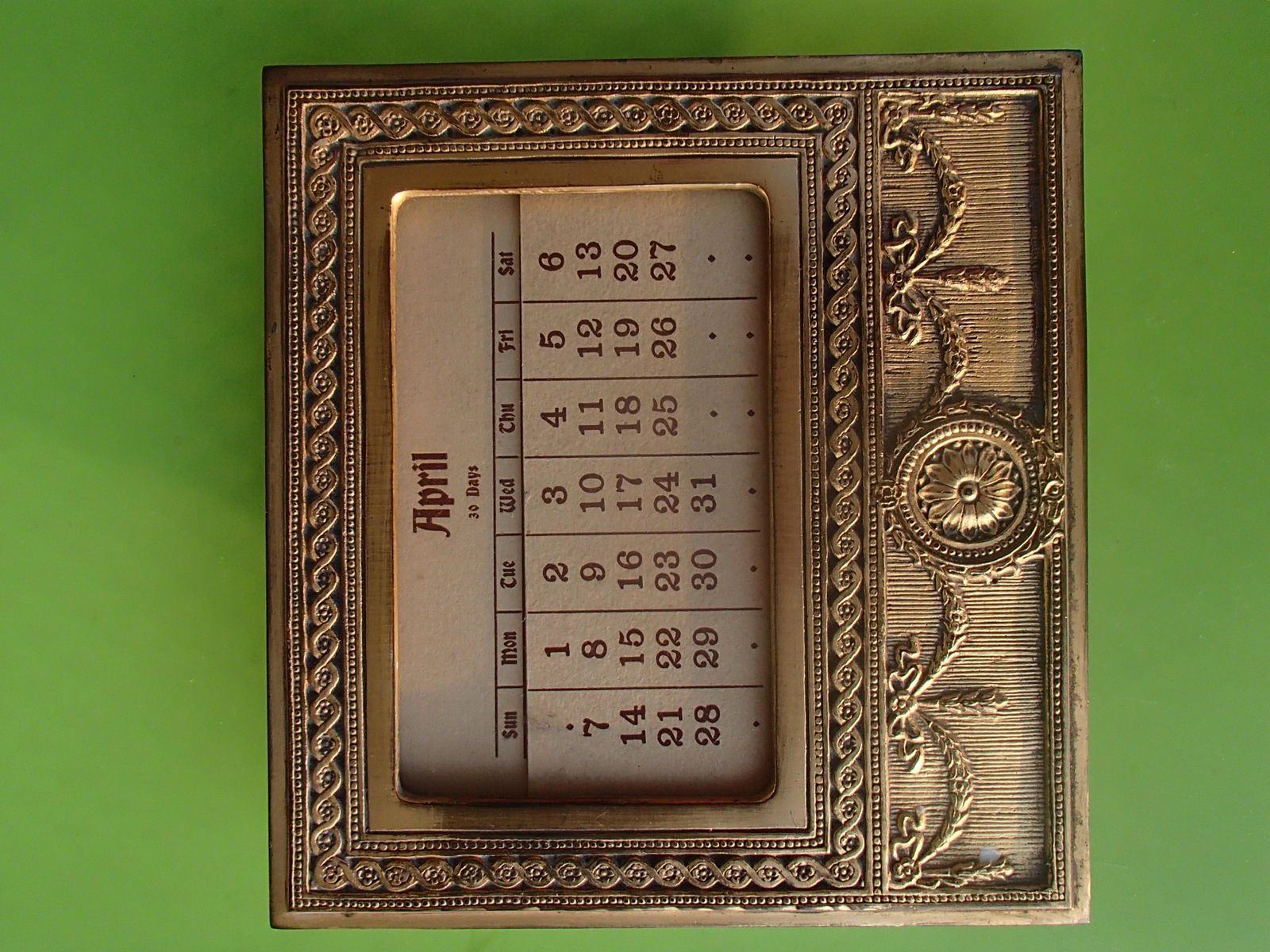photo for sale Art Nouveau Desk Set By Tiffany Calendar, Ink Dryer, Box And Clip
