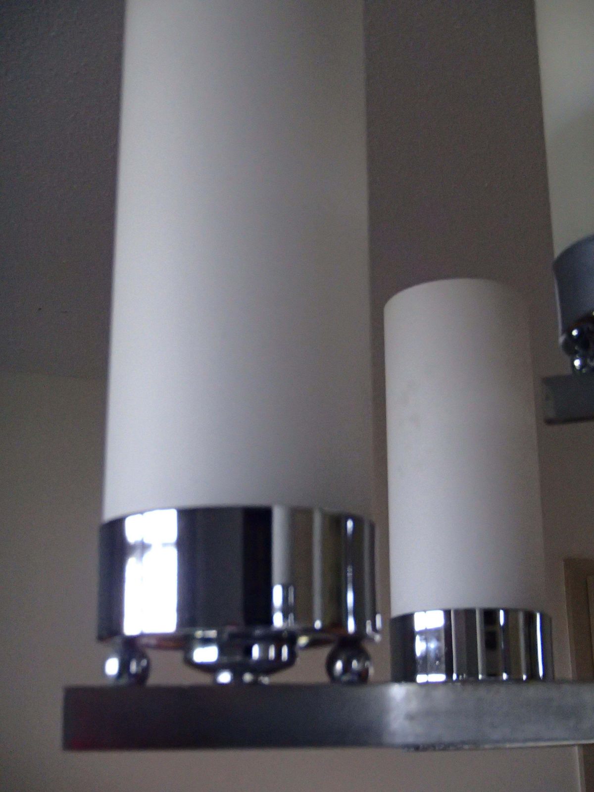 Bauhaus Chandelier Chrome With Nine White Tubular Glass Shades photo vintage