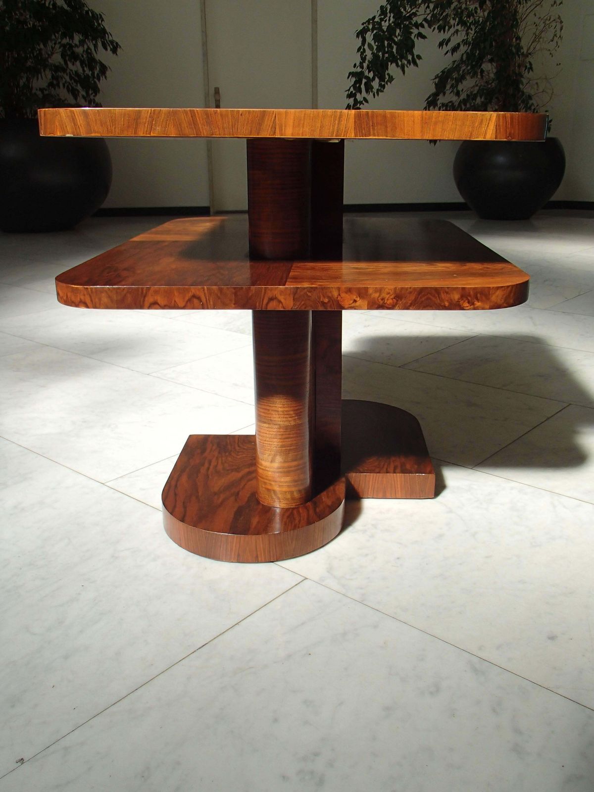 Art Deco Table Or Low Console Rose Wood And Walnut Square Double Top photo Furniture