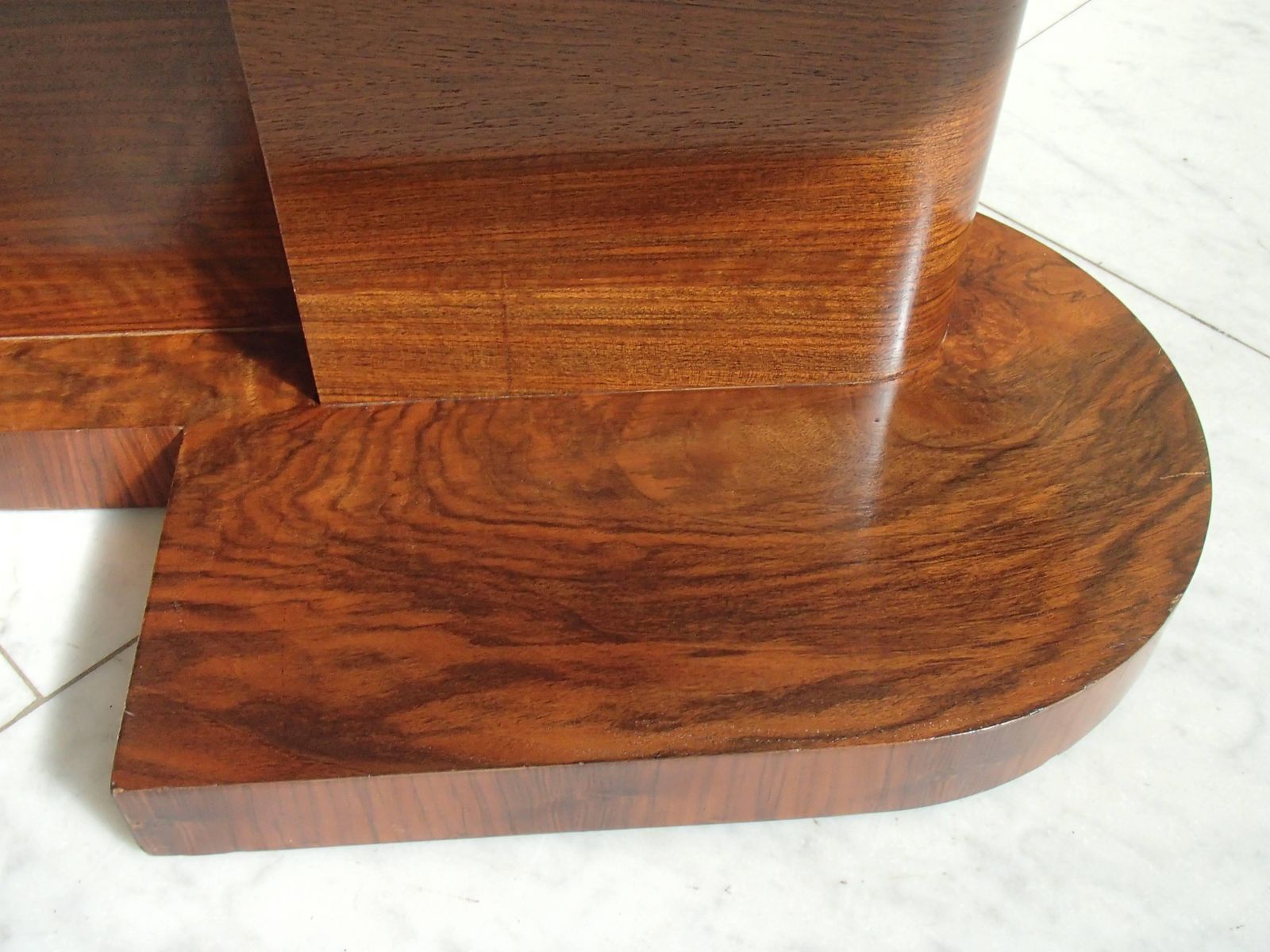 photo buy Art Deco Table Or Low Console Rose Wood And Walnut Square Double Top
