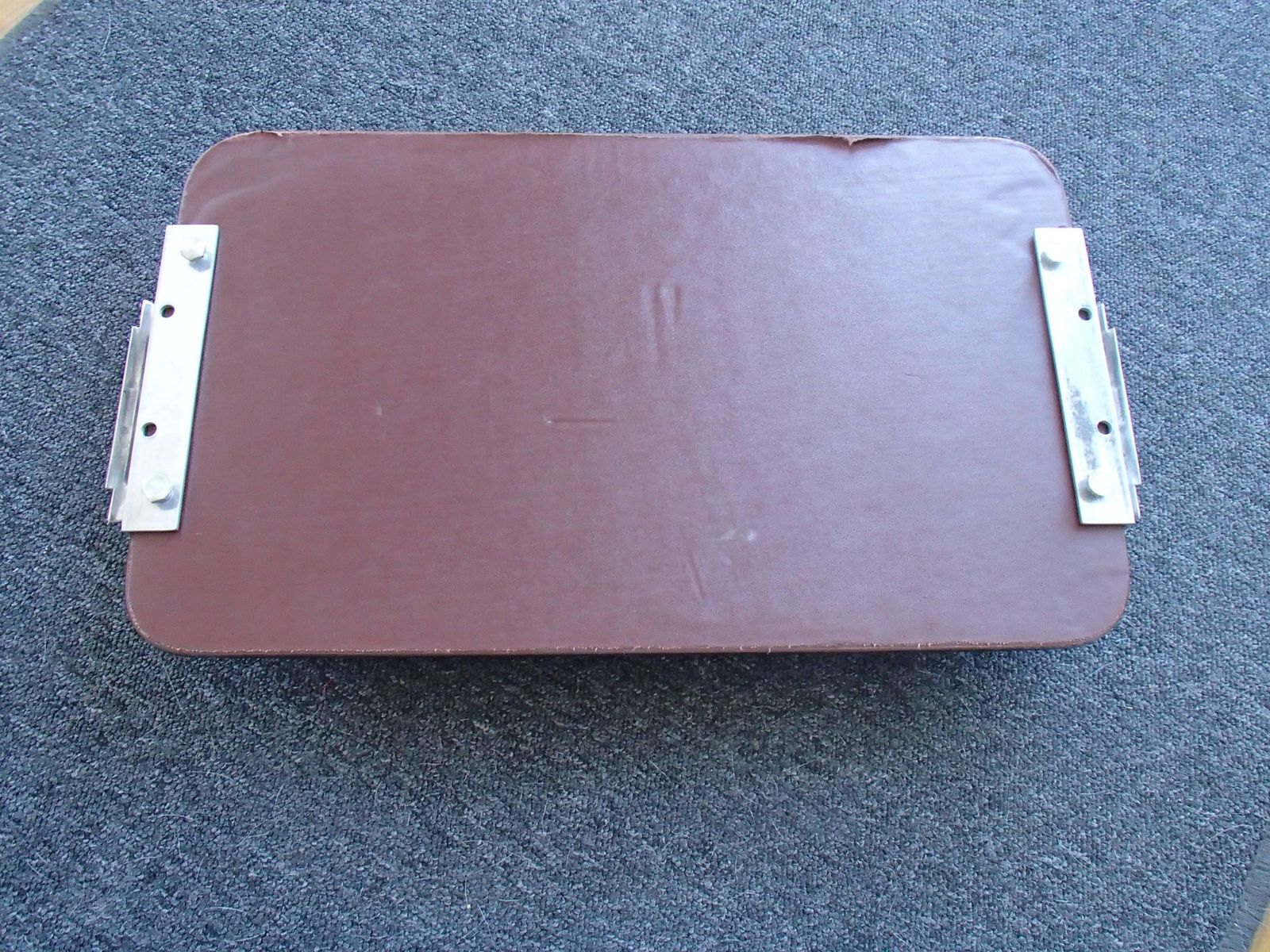 Art Deco Pink Mirror Engraved Rhomboids Serving Tray With Aluminium Handles photo Home Decor