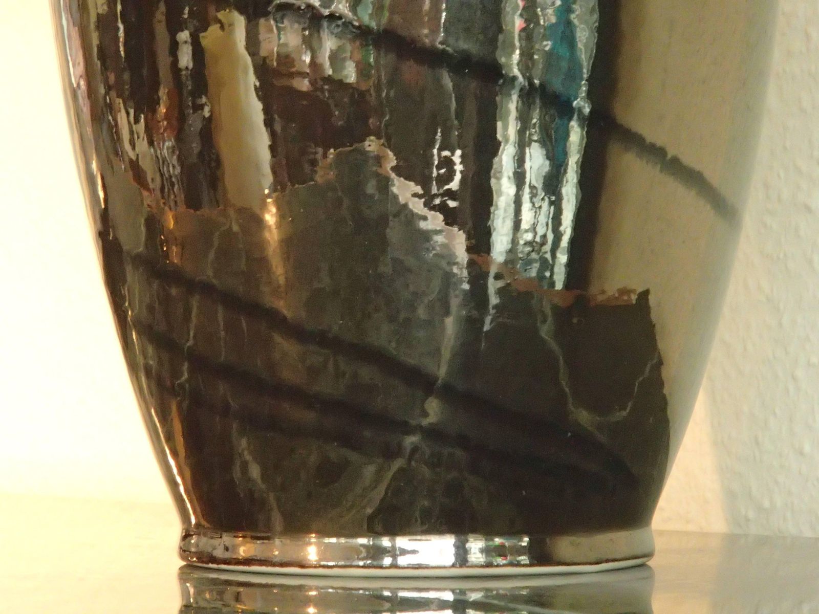 Midcentury Dark Bronze And Black Glaze Large Ceramic Vase Bay W: Germany photo 848.0