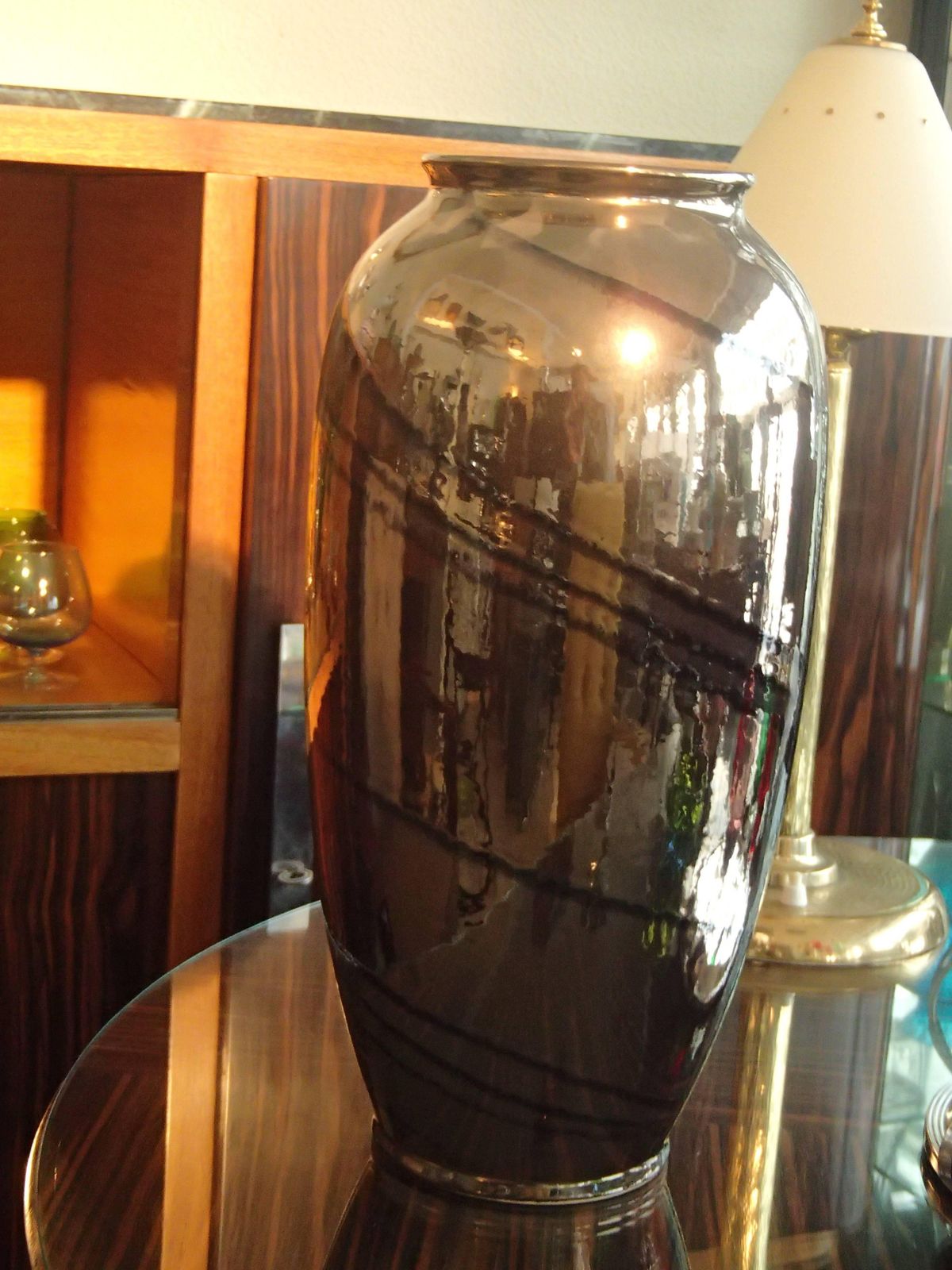 Midcentury Dark Bronze And Black Glaze Large Ceramic Vase Bay W: Germany photo buy