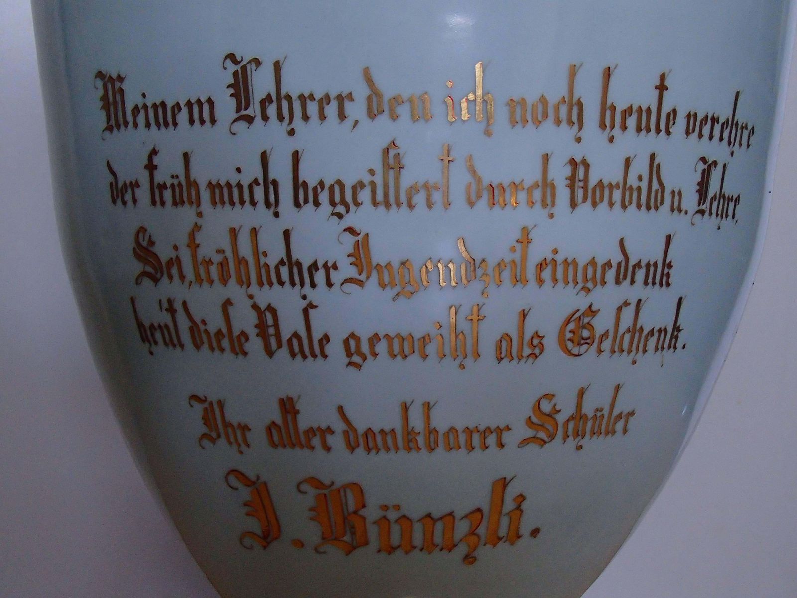 Art Nouveau Huge Porcelain Floor Amphora With Birds Gold Handles By J.Bünzli photo buy