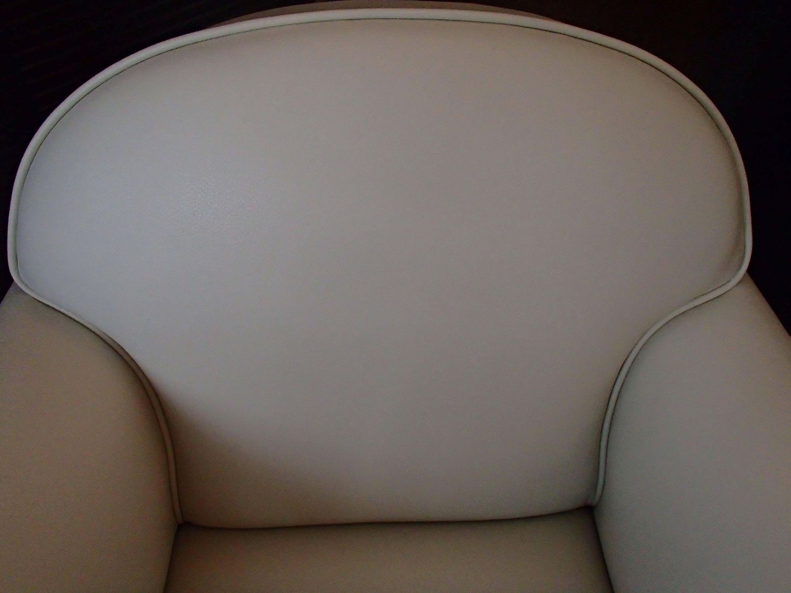 Art Deco Armchair Off White Leather And Ebene De Macassar Decors photo vintage