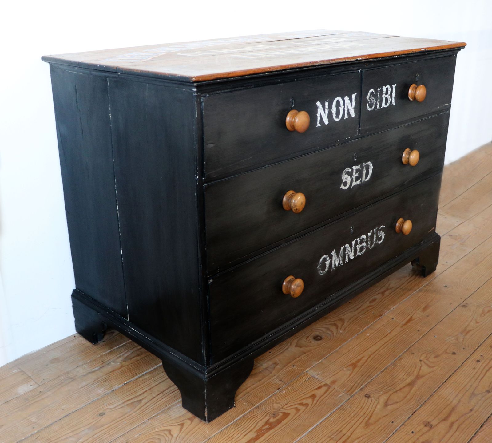 A Lovely Victorian Painted Pine Chest, Hand Sign Written Bluecoat School, Liverpool. photo furniture