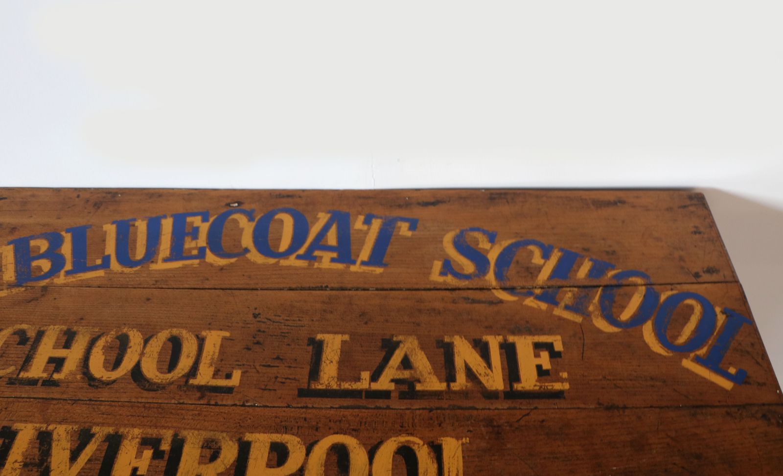A Lovely Victorian Painted Pine Chest, Hand Sign Written Bluecoat School, Liverpool. photo Furniture