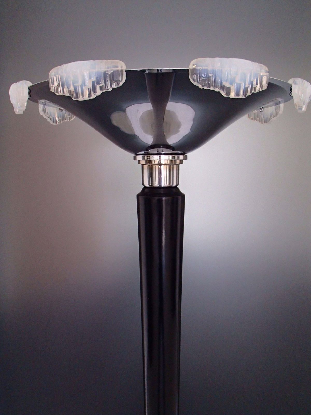Art Deco Floor Lamp Or Torch Chrome With Sabino Glass Parts photo furniture