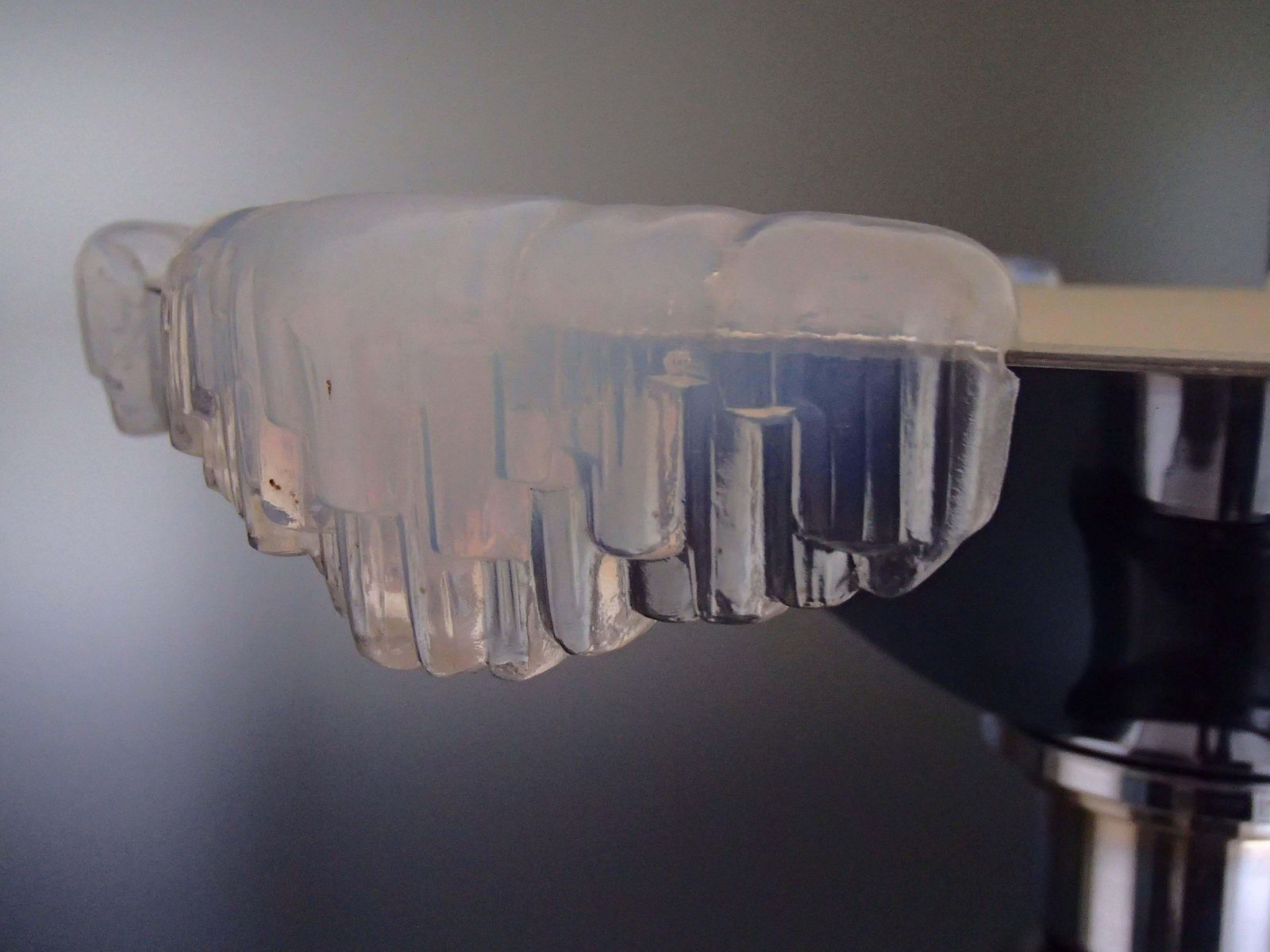 Art Deco Floor Lamp Or Torch Chrome With Sabino Glass Parts photo 1962.0