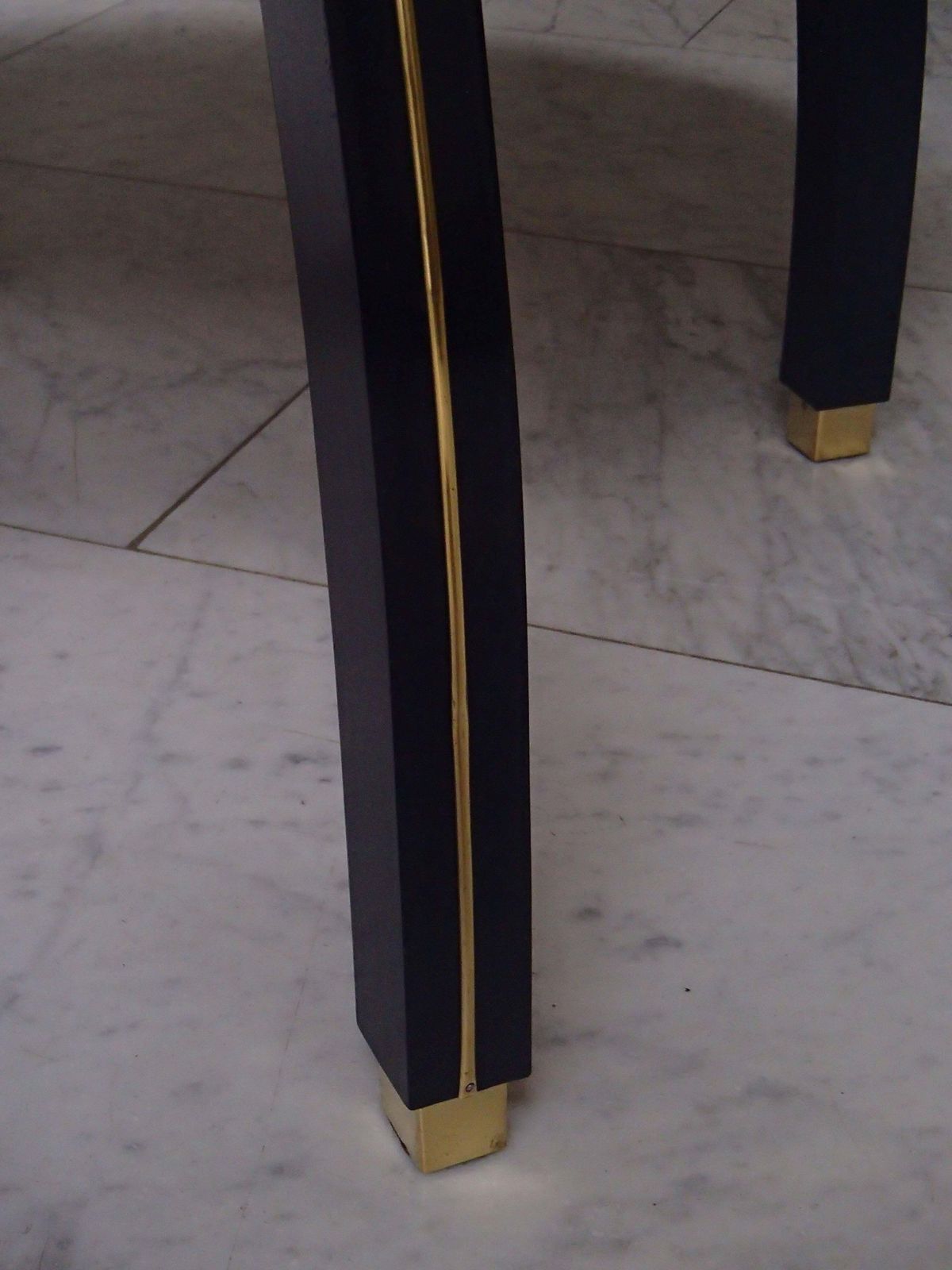 Huge Black Round Glass Side Table In The Style Of Jindrich Halabala photo Furniture