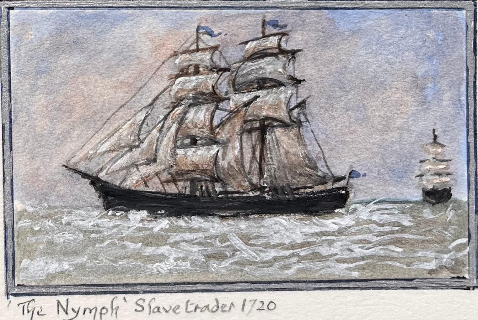 Jack Grunwell Set Of Five Miniature Maritime Watercolors Of Bristol Ships And Redcliffe photo vinterior