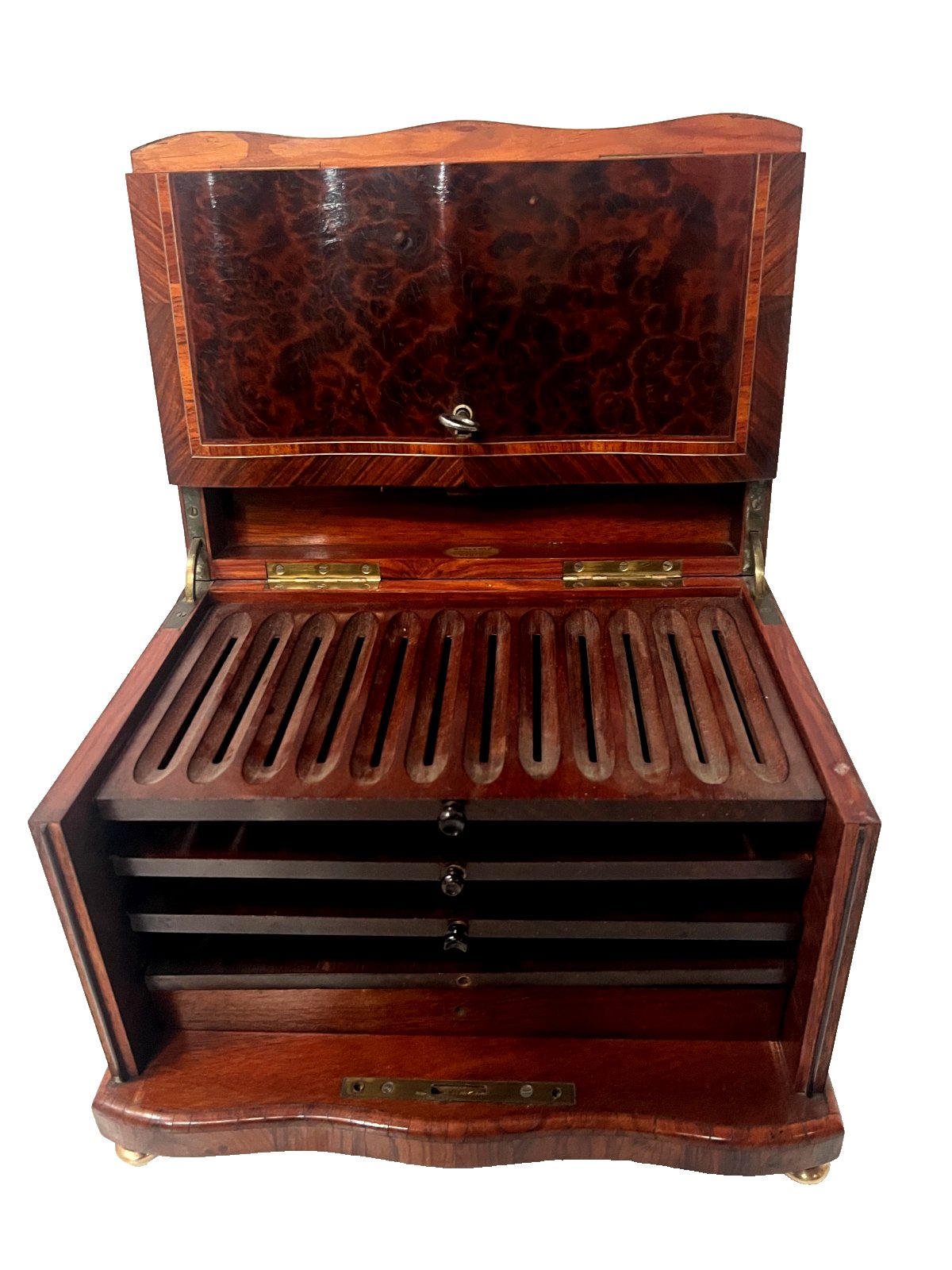 photo buy 19th Century Cigar Box In Thuya Burl And Rosewood