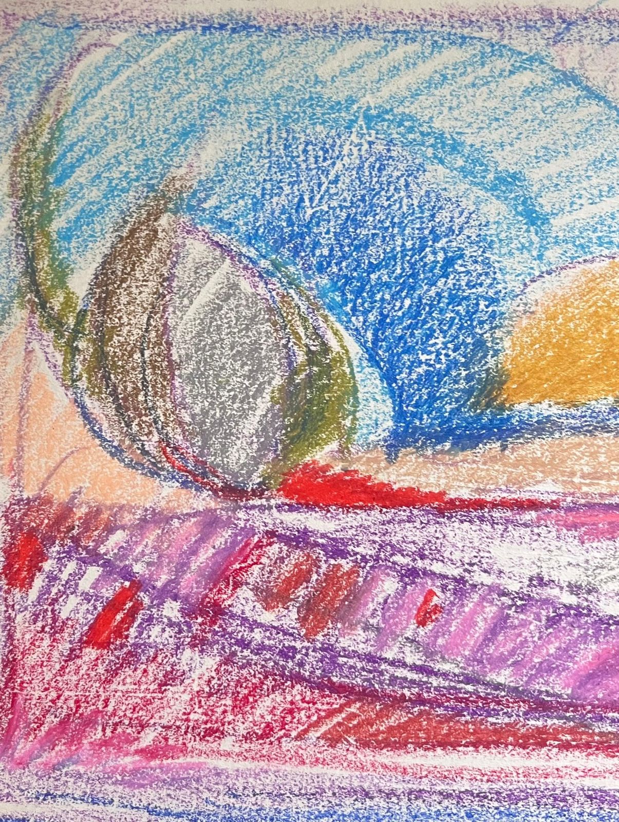 Akos Biro 20th Century French Expressionist Pastel Blue Skies Over Colourful Valleys photo Art