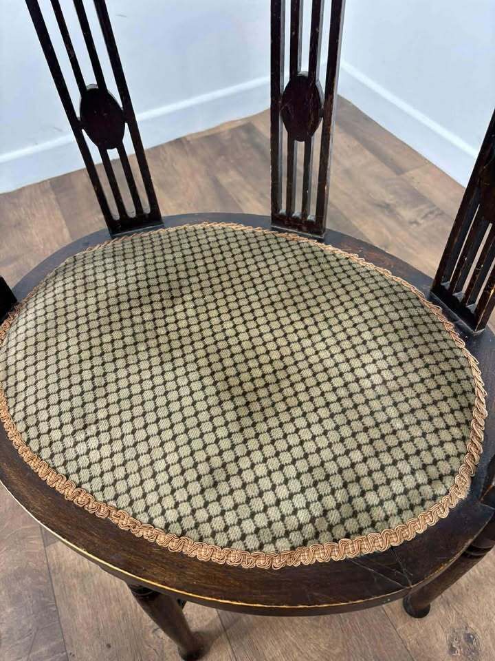 Edwardian Inlaid Tub Side Chair photo vintage