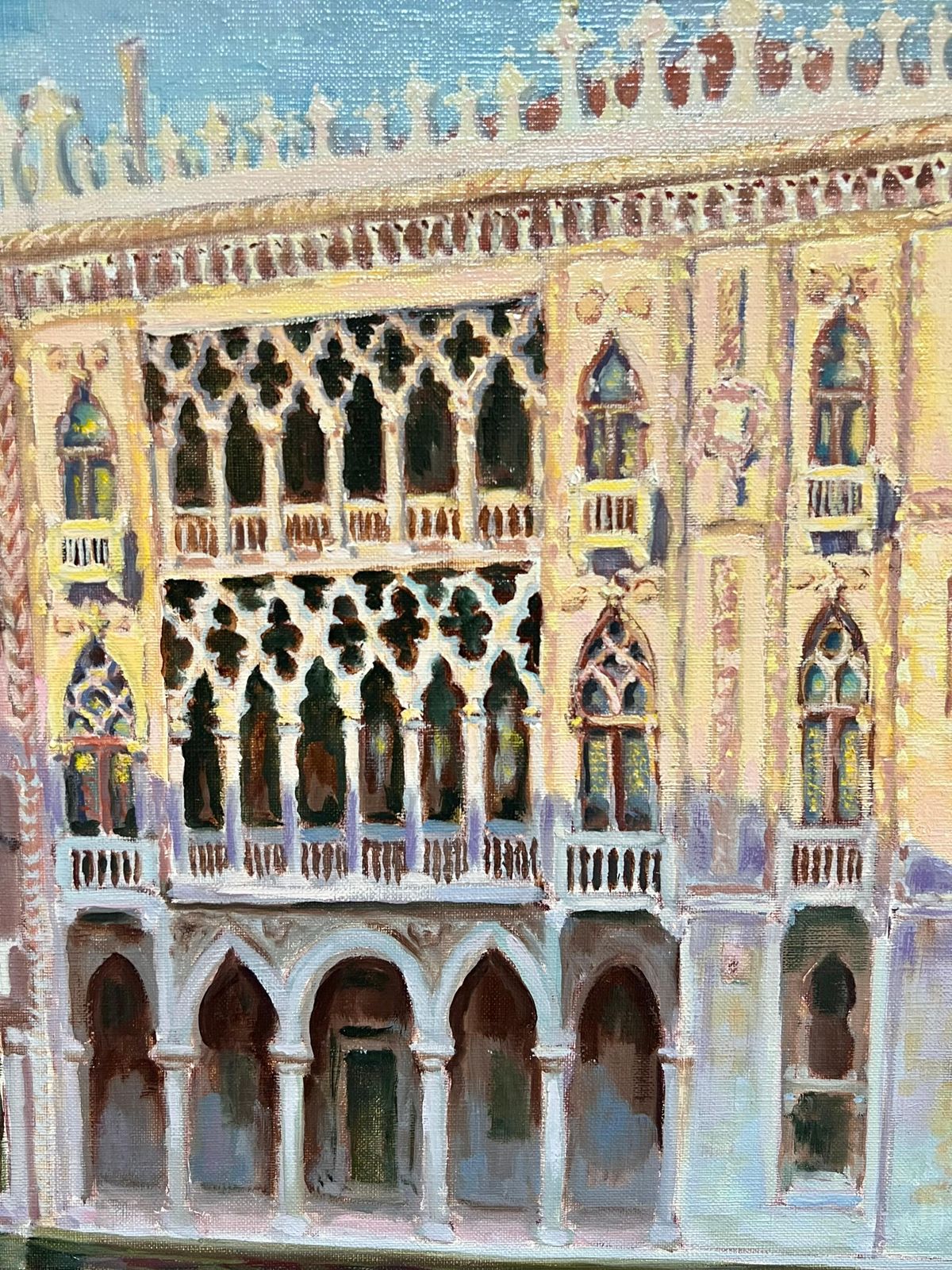 Georges Bordonove French Impressionist Oil Painting Reflections Of Venetian Splendor photo vintage