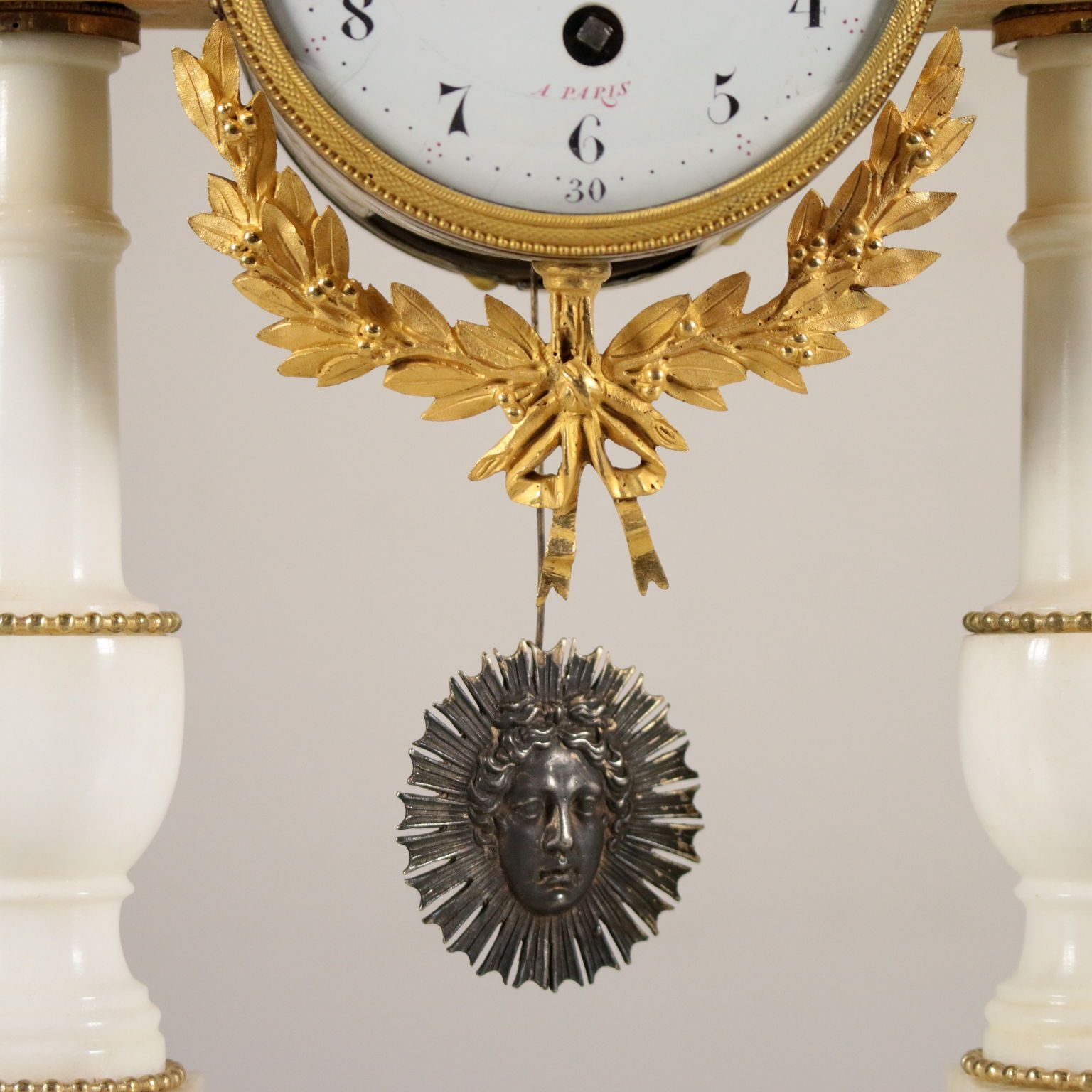 Antique Clock Lèchopiè à Paris Marble Gilded Bronze France 1700s photo buy