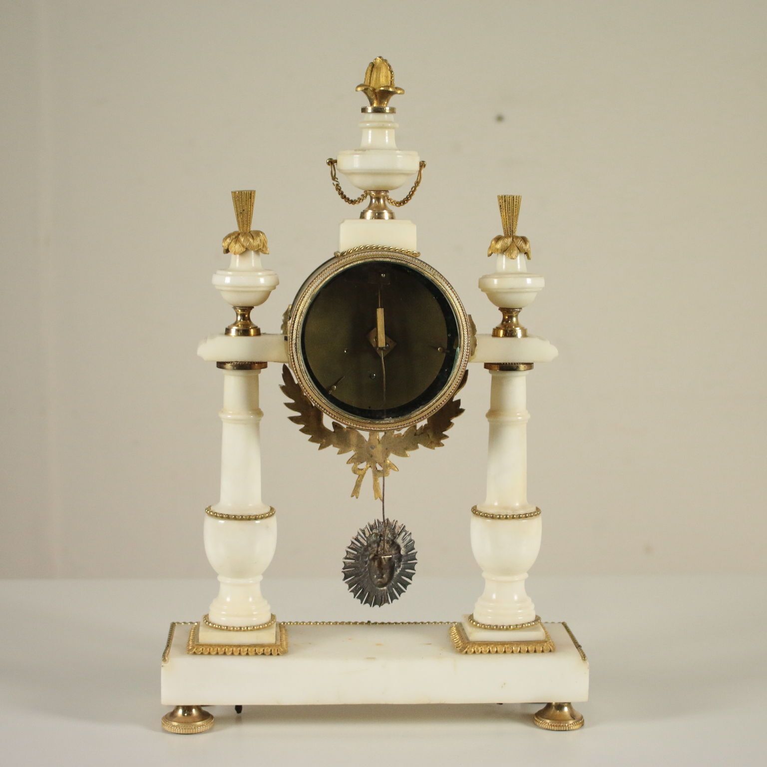 photo for sale Antique Clock Lèchopiè à Paris Marble Gilded Bronze France 1700s