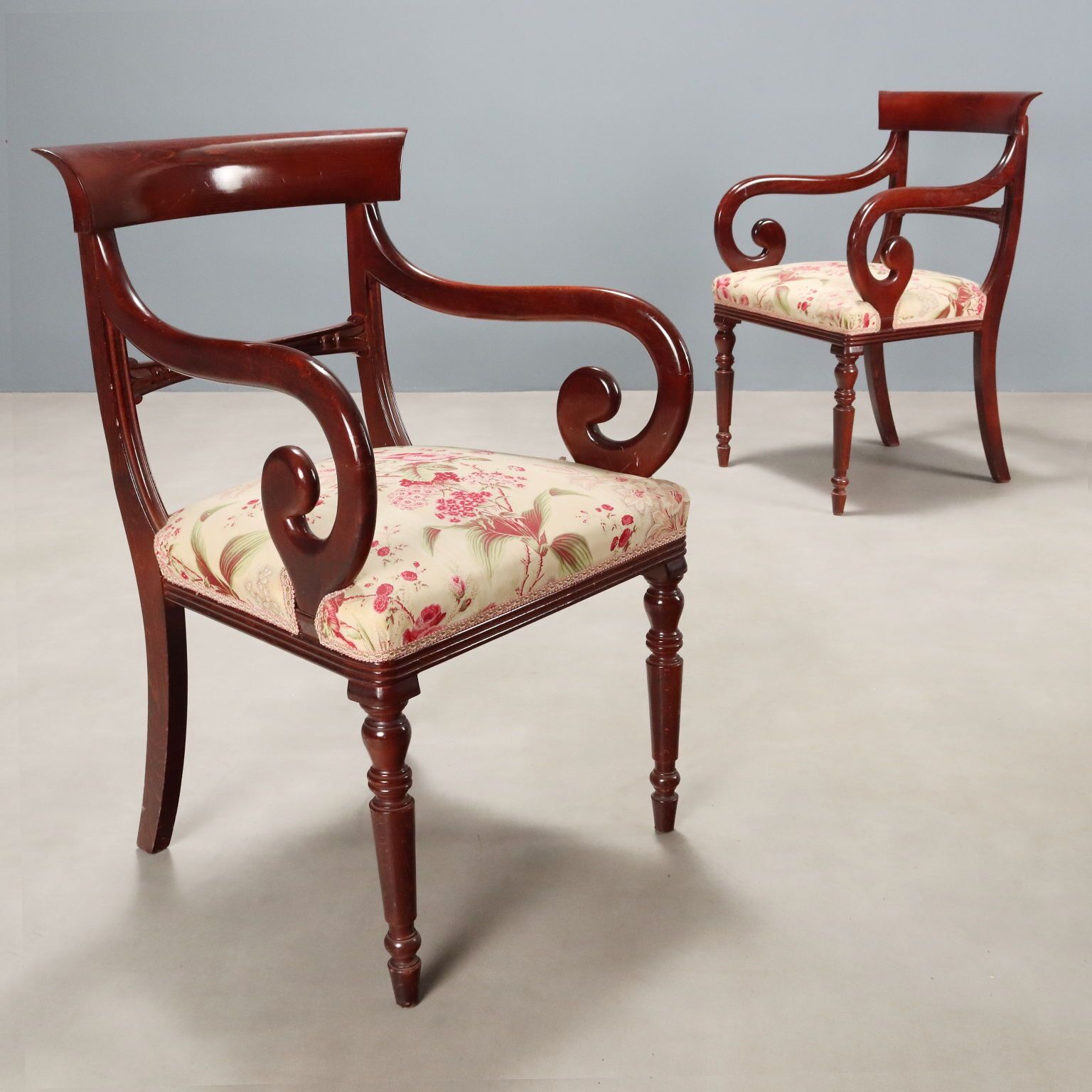 Antique Armchairs Louis Philippe Painted Beech XX Century
