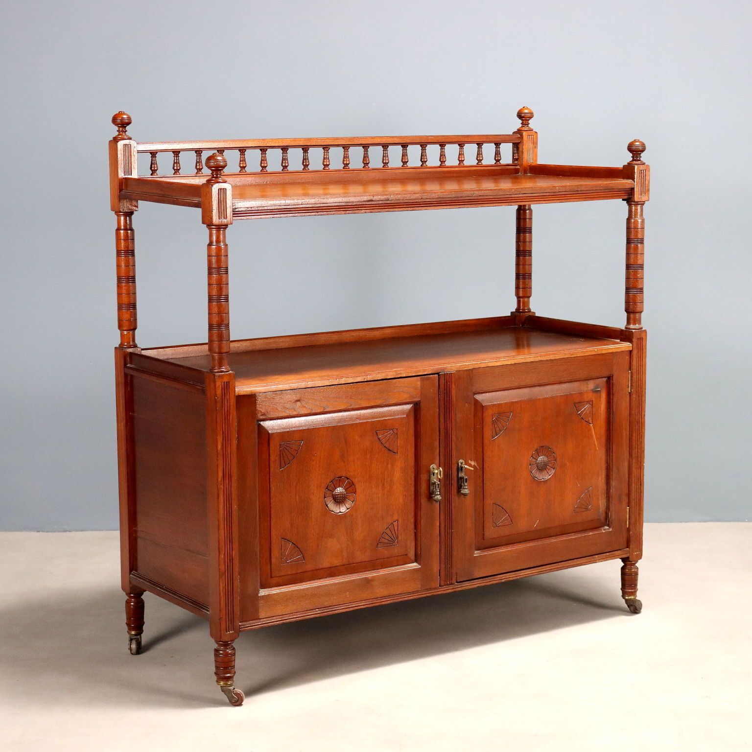 Antique Cupboard Walnut Painted Oak England Early XX Century