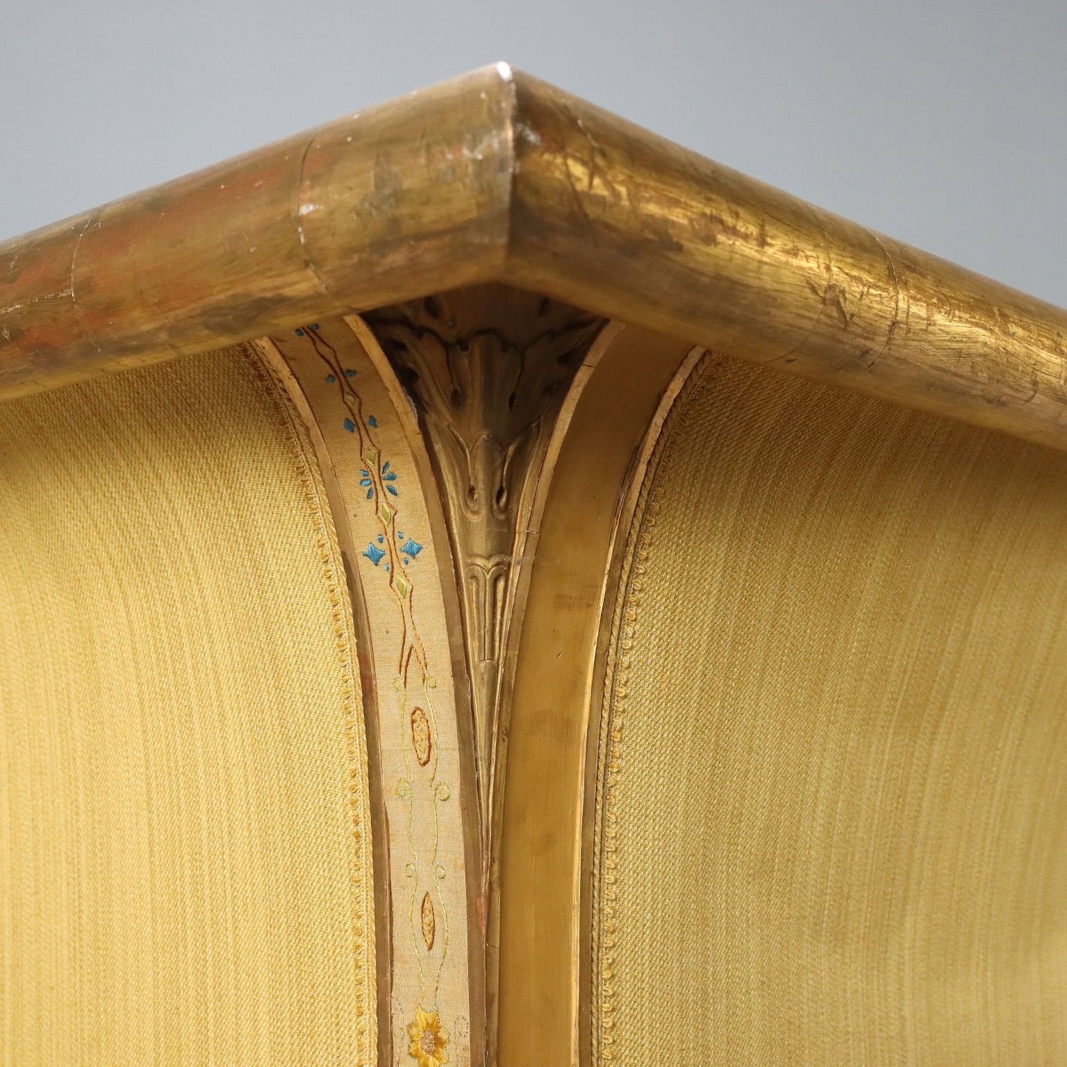 Antique Sofa Restoration Carved Gilded Wood Italy XIX Century photo vinterior