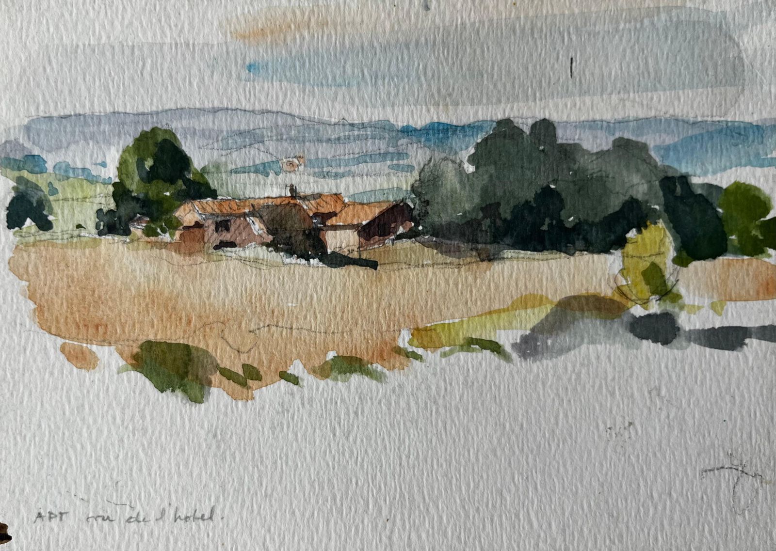 Pierre Neveu Apt Provençal Countryside Landscape Watercolour French Post Impressionist