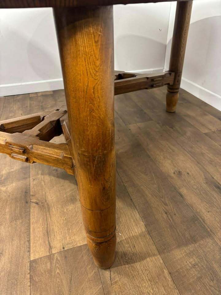Custom Made Oval Elm Dining Table photo for sale