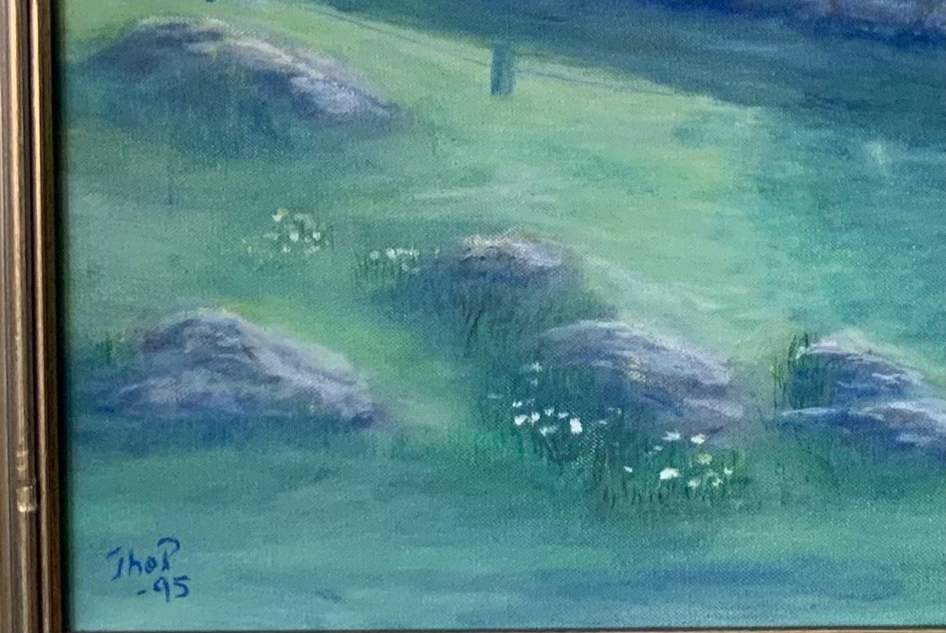 Vintage Original Oil On Canvas Painting Impressionists Rural Landscape 1995 photo Art