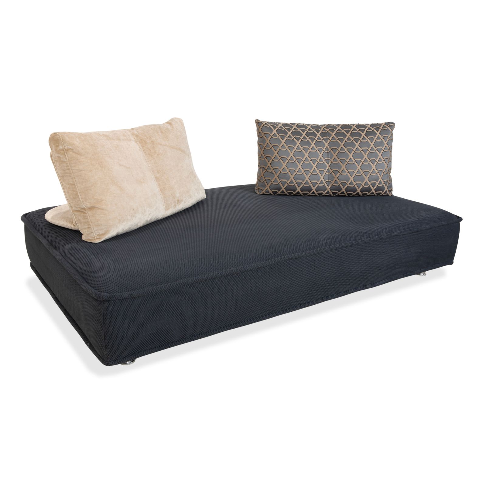 Méridienne canapé 2 places Roche Bobois Escapade en tissu gris-bleu photo for sale