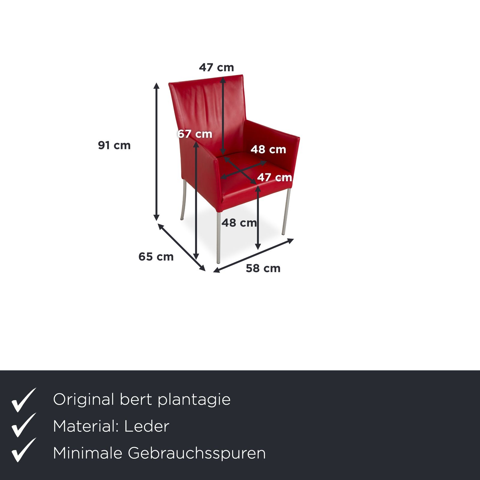 Chaise de salle à manger Bert Plantagie Arc E en cuir rouge photo furniture