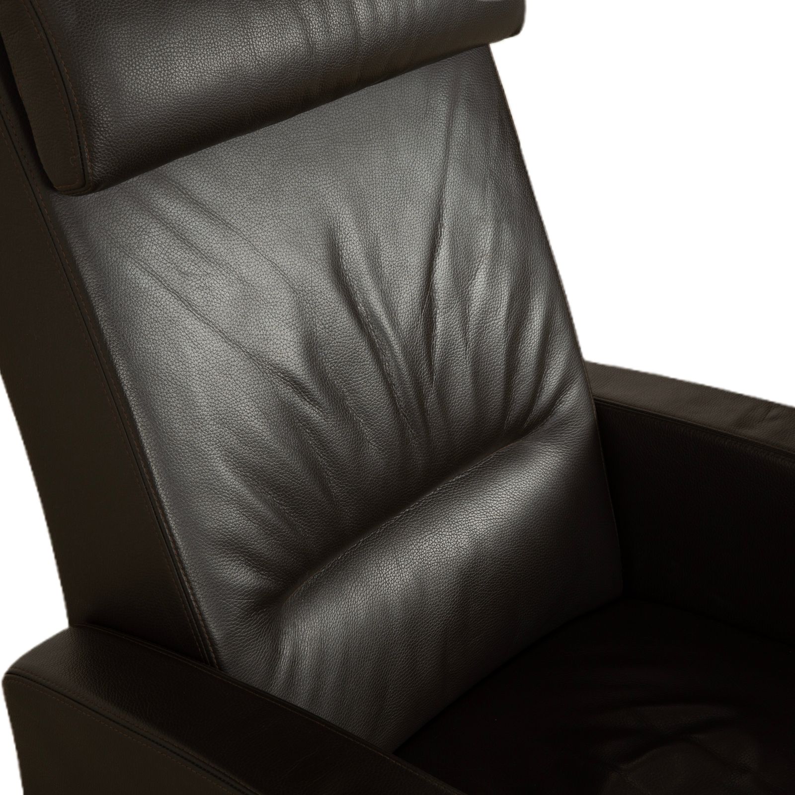 Fauteuil relax Wittmann Lindberg en cuir, marron, 15864 Toro Espresso, fonction manuelle photo vintage